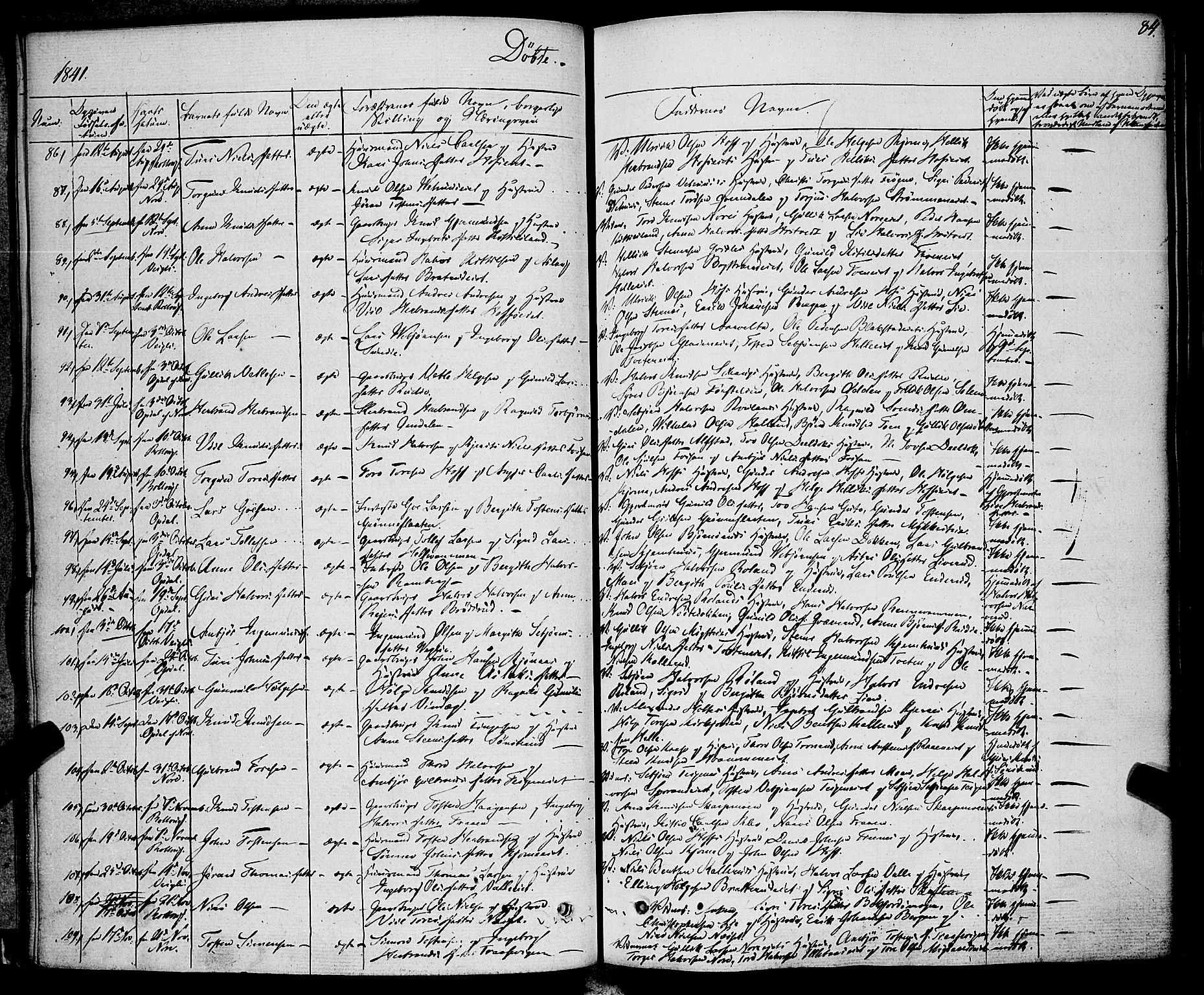 Rollag kirkebøker, AV/SAKO-A-240/F/Fa/L0007: Parish register (official) no. I 7, 1828-1847, p. 84