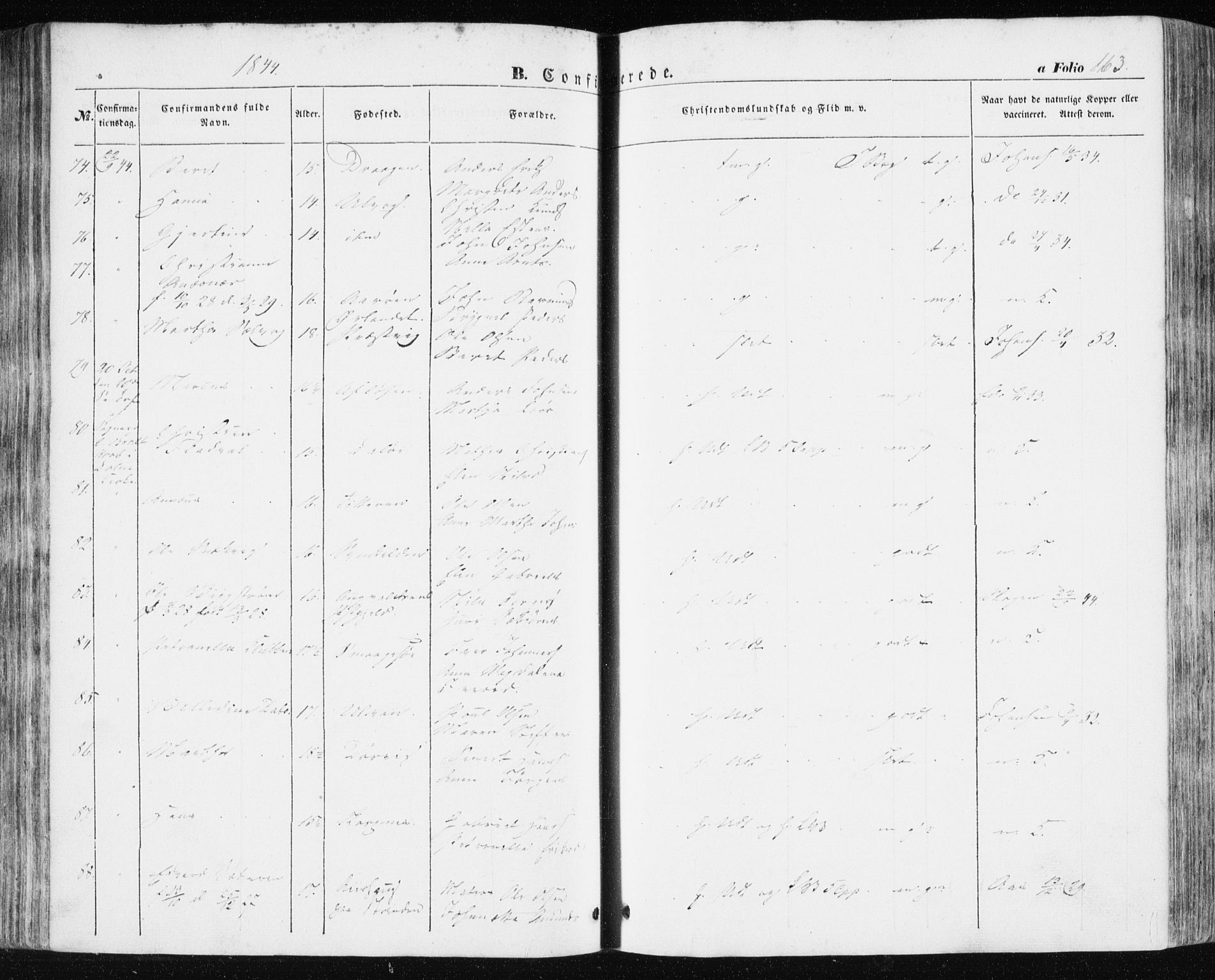 Ministerialprotokoller, klokkerbøker og fødselsregistre - Sør-Trøndelag, AV/SAT-A-1456/634/L0529: Parish register (official) no. 634A05, 1843-1851, p. 163