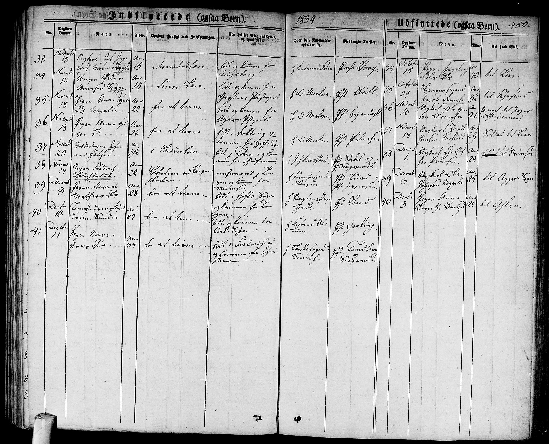 Bragernes kirkebøker, AV/SAKO-A-6/F/Fb/L0001: Parish register (official) no. II 1, 1830-1847, p. 450