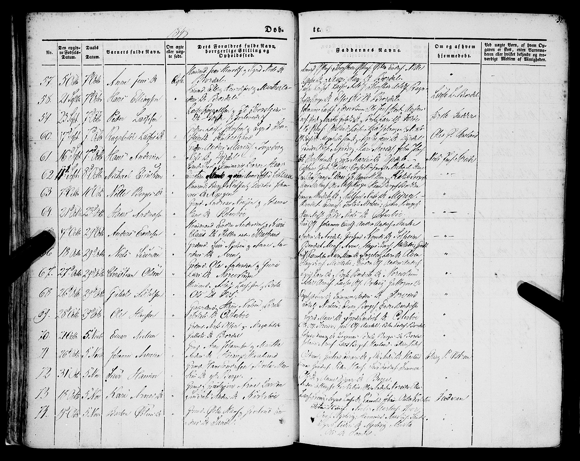 Lavik sokneprestembete, AV/SAB-A-80901: Parish register (official) no. A 3, 1843-1863, p. 37