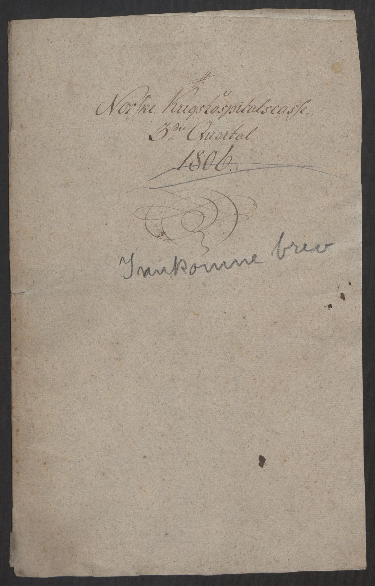 Forsvaret, Den norske kvesthuskasse/krigshospitalkasse, AV/RA-RAFA-1887/F/Fa/L0017: Innkomne brev:, 1782-1807, p. 787