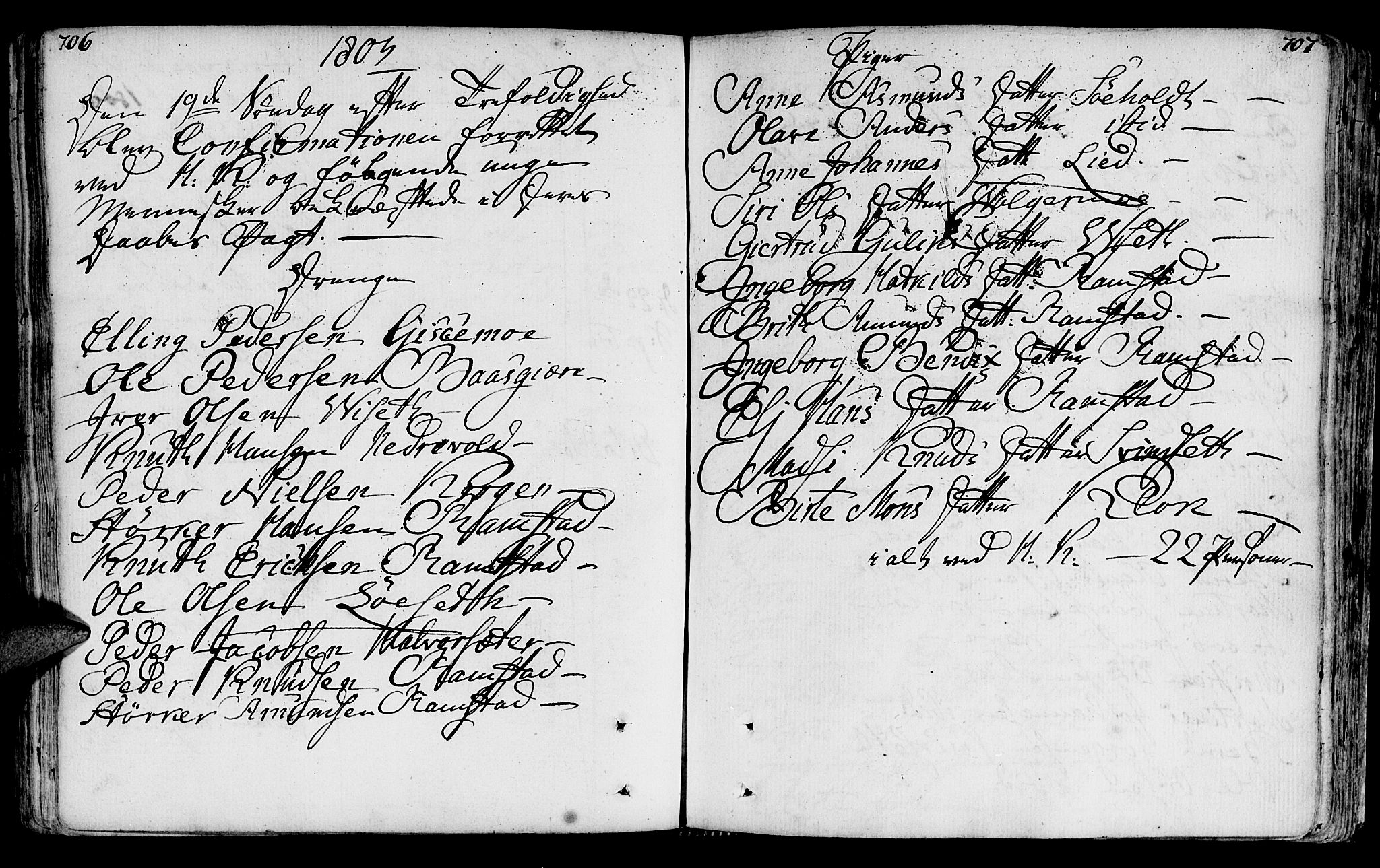 Ministerialprotokoller, klokkerbøker og fødselsregistre - Møre og Romsdal, AV/SAT-A-1454/522/L0308: Parish register (official) no. 522A03, 1773-1809, p. 706-707