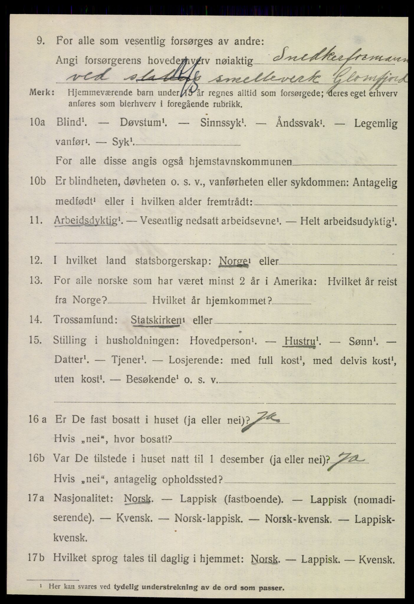 SAT, 1920 census for Gildeskål, 1920, p. 3717