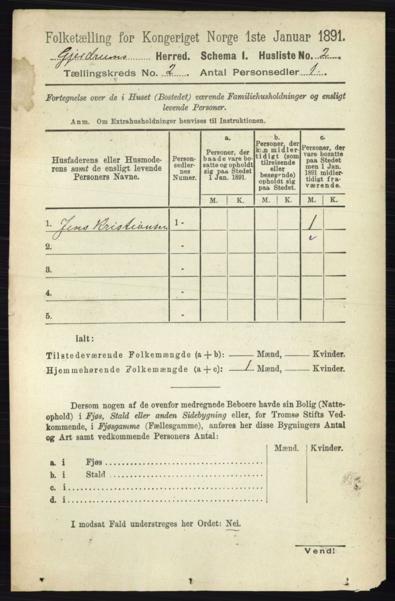 RA, 1891 census for 0234 Gjerdrum, 1891, p. 507