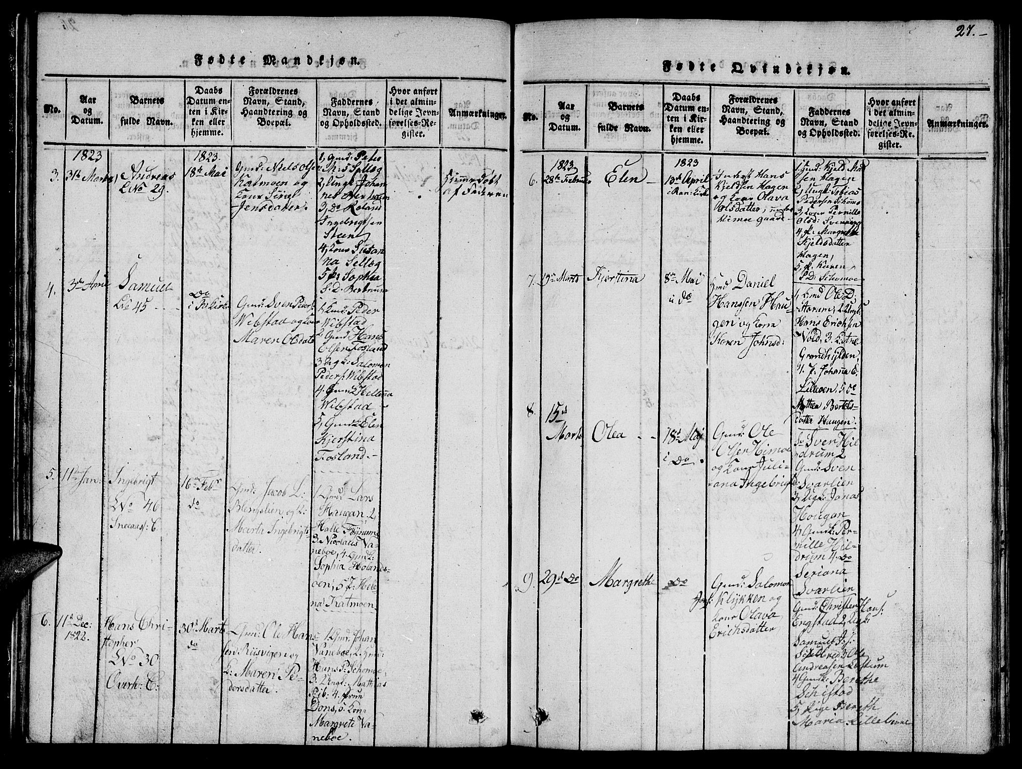 Ministerialprotokoller, klokkerbøker og fødselsregistre - Nord-Trøndelag, SAT/A-1458/764/L0559: Parish register (copy) no. 764C01, 1816-1824, p. 27