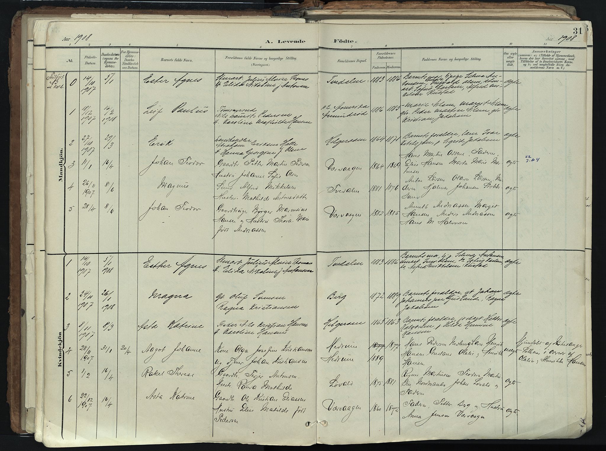 Brunlanes kirkebøker, SAKO/A-342/F/Fb/L0003: Parish register (official) no. II 3, 1900-1922, p. 31