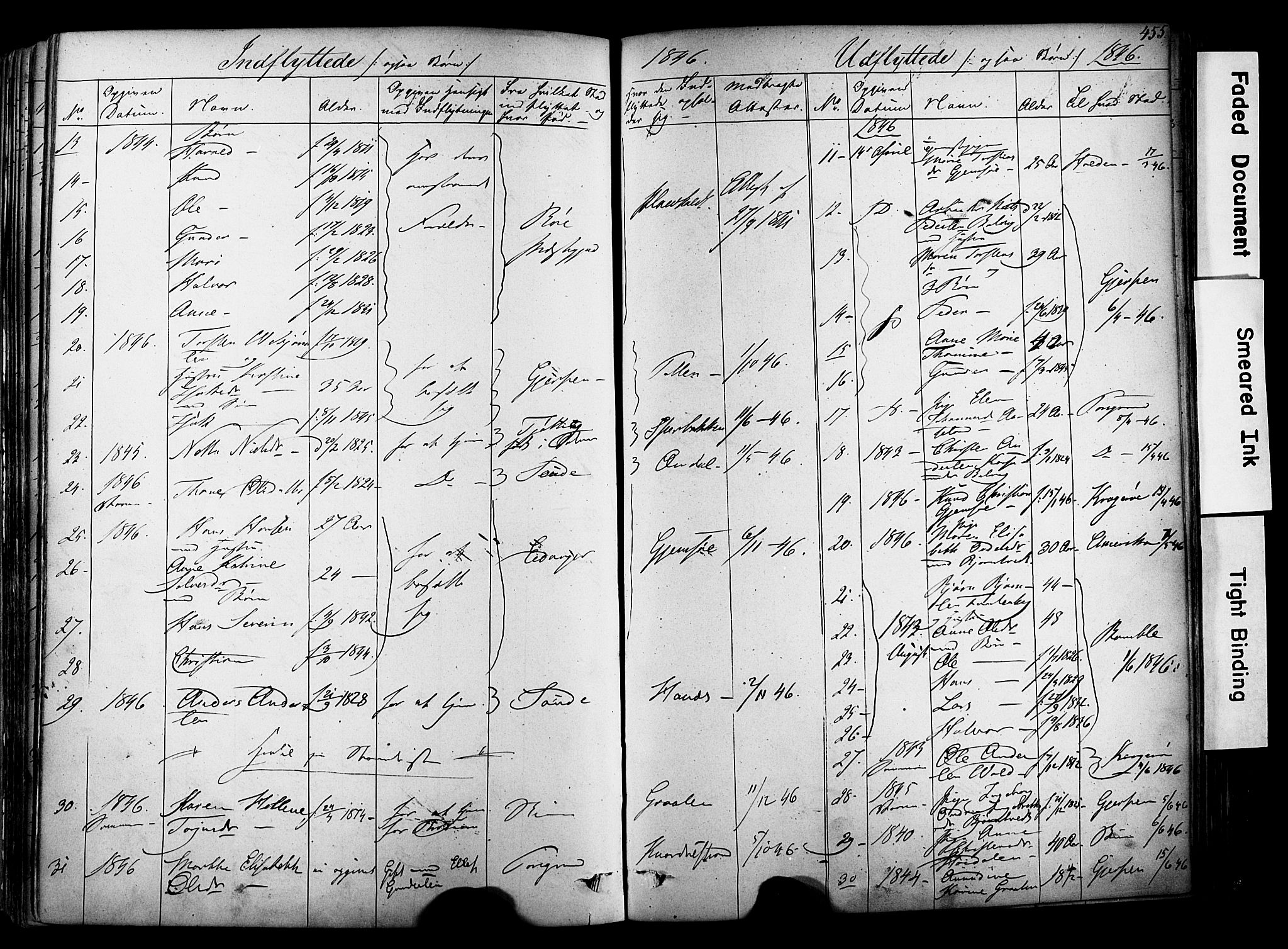 Solum kirkebøker, SAKO/A-306/F/Fa/L0006: Parish register (official) no. I 6, 1844-1855, p. 455