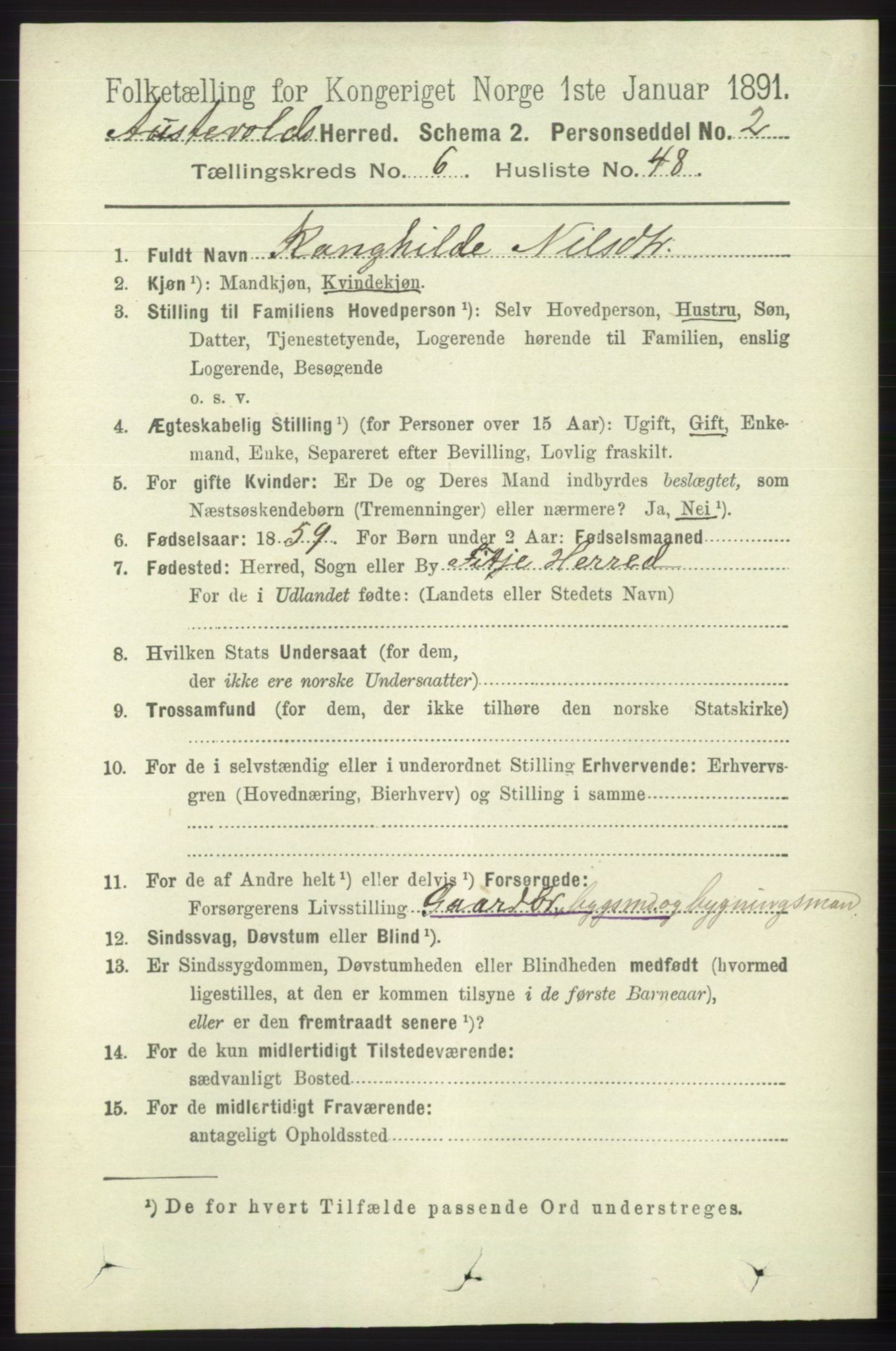 RA, 1891 census for 1244 Austevoll, 1891, p. 2854