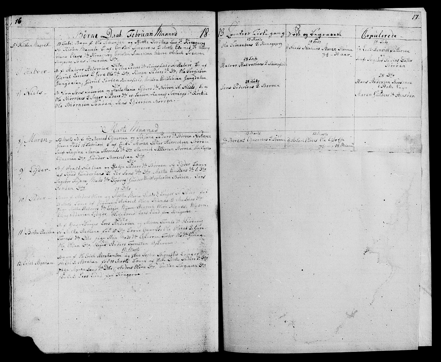 Dypvåg sokneprestkontor, SAK/1111-0007/F/Fb/Fba/L0008: Parish register (copy) no. B 8, 1811-1813, p. 16-17