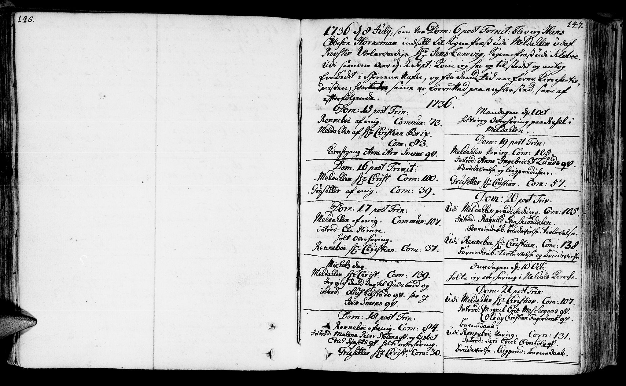 Ministerialprotokoller, klokkerbøker og fødselsregistre - Sør-Trøndelag, SAT/A-1456/672/L0850: Parish register (official) no. 672A03, 1725-1751, p. 146-147