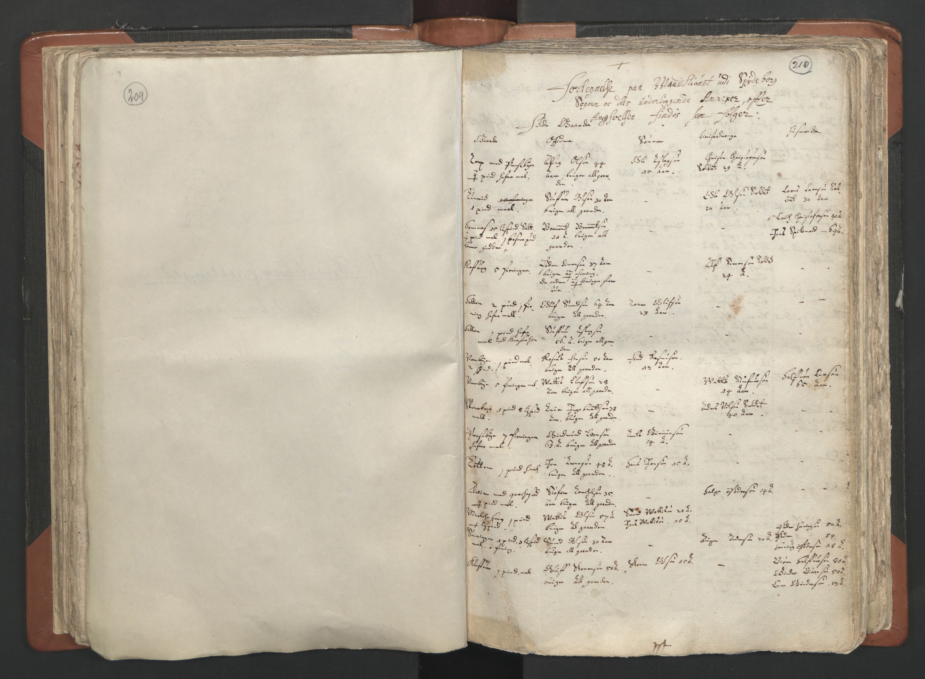 RA, Vicar's Census 1664-1666, no. 2: Øvre Borgesyssel deanery, 1664-1666, p. 209-210