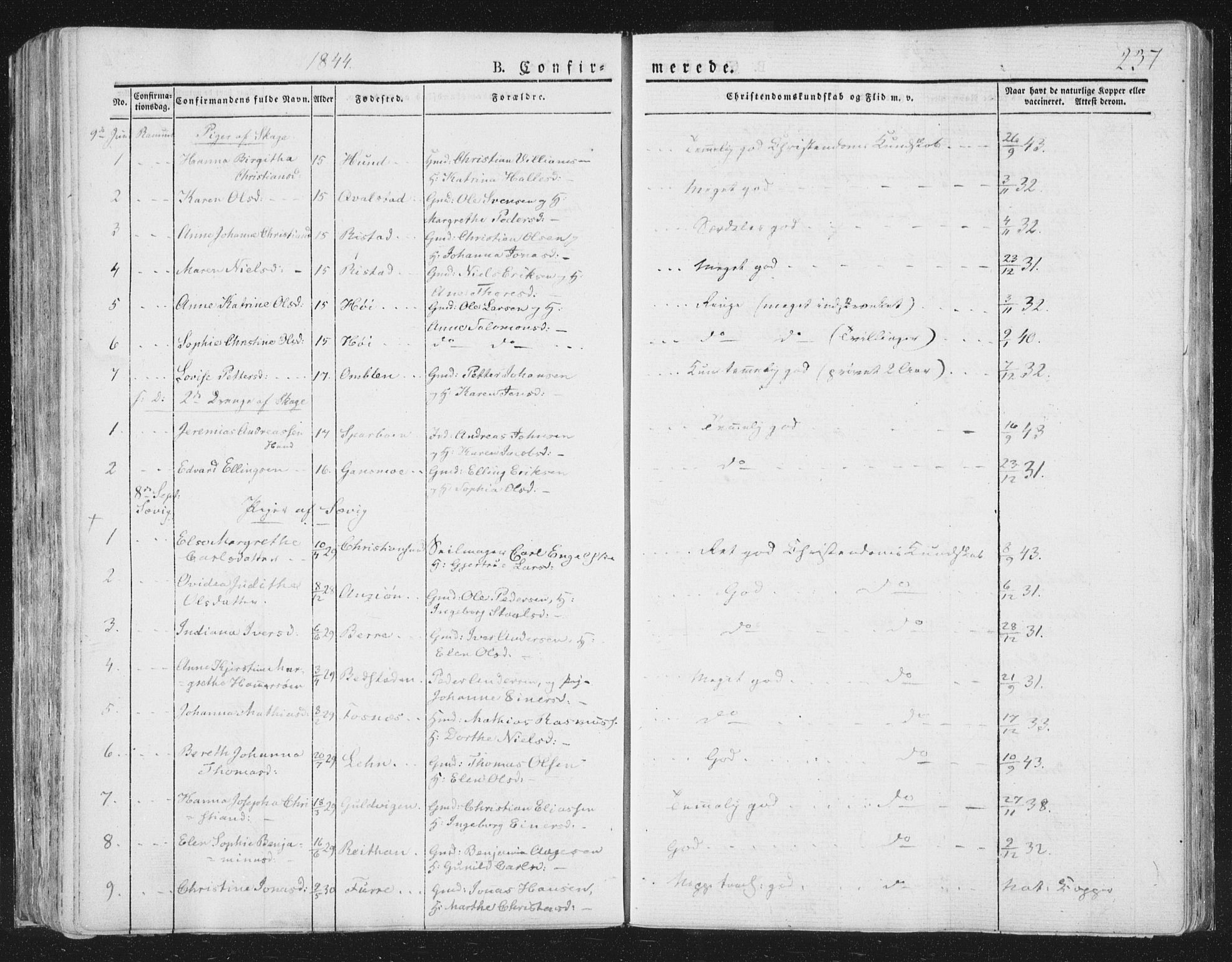 Ministerialprotokoller, klokkerbøker og fødselsregistre - Nord-Trøndelag, AV/SAT-A-1458/764/L0551: Parish register (official) no. 764A07a, 1824-1864, p. 237