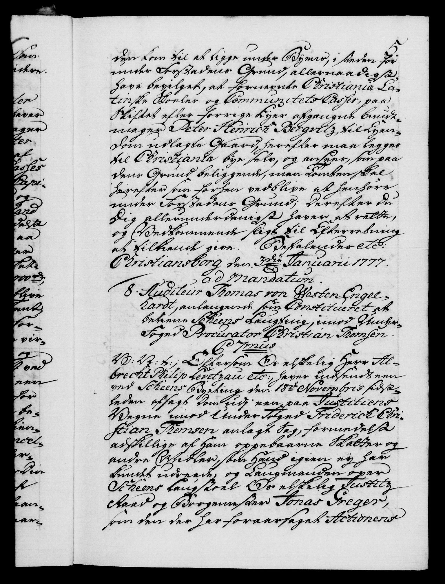 Danske Kanselli 1572-1799, AV/RA-EA-3023/F/Fc/Fca/Fcab/L0042: Norske tegnelser, 1777-1781, p. 5a