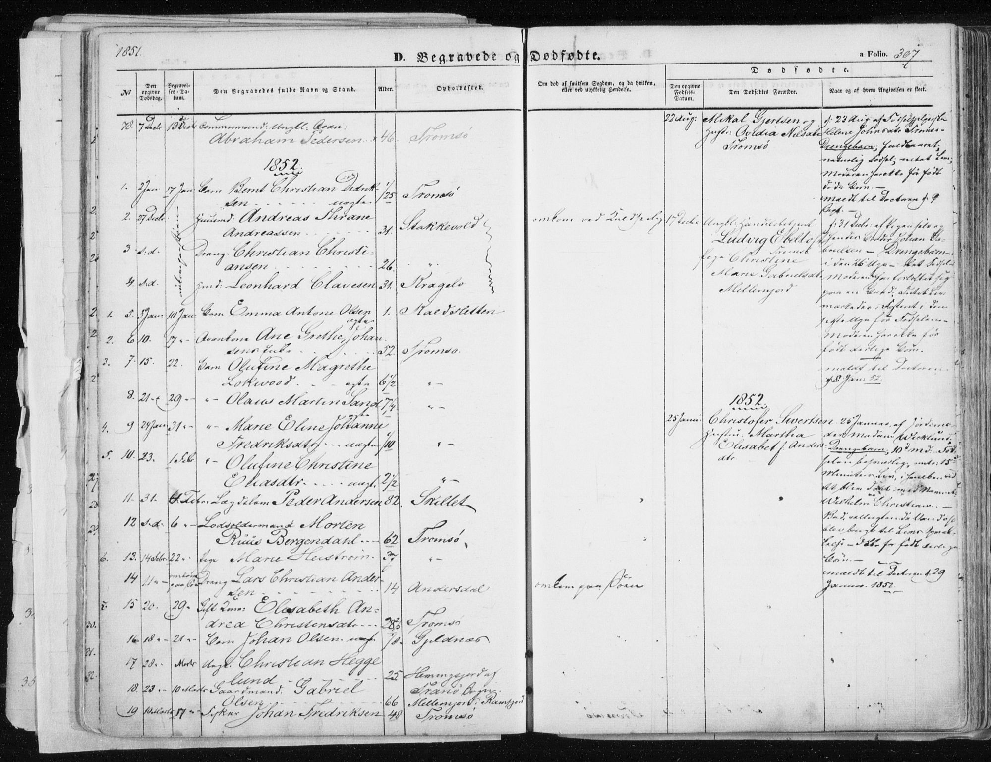 Tromsø sokneprestkontor/stiftsprosti/domprosti, SATØ/S-1343/G/Ga/L0010kirke: Parish register (official) no. 10, 1848-1855, p. 307