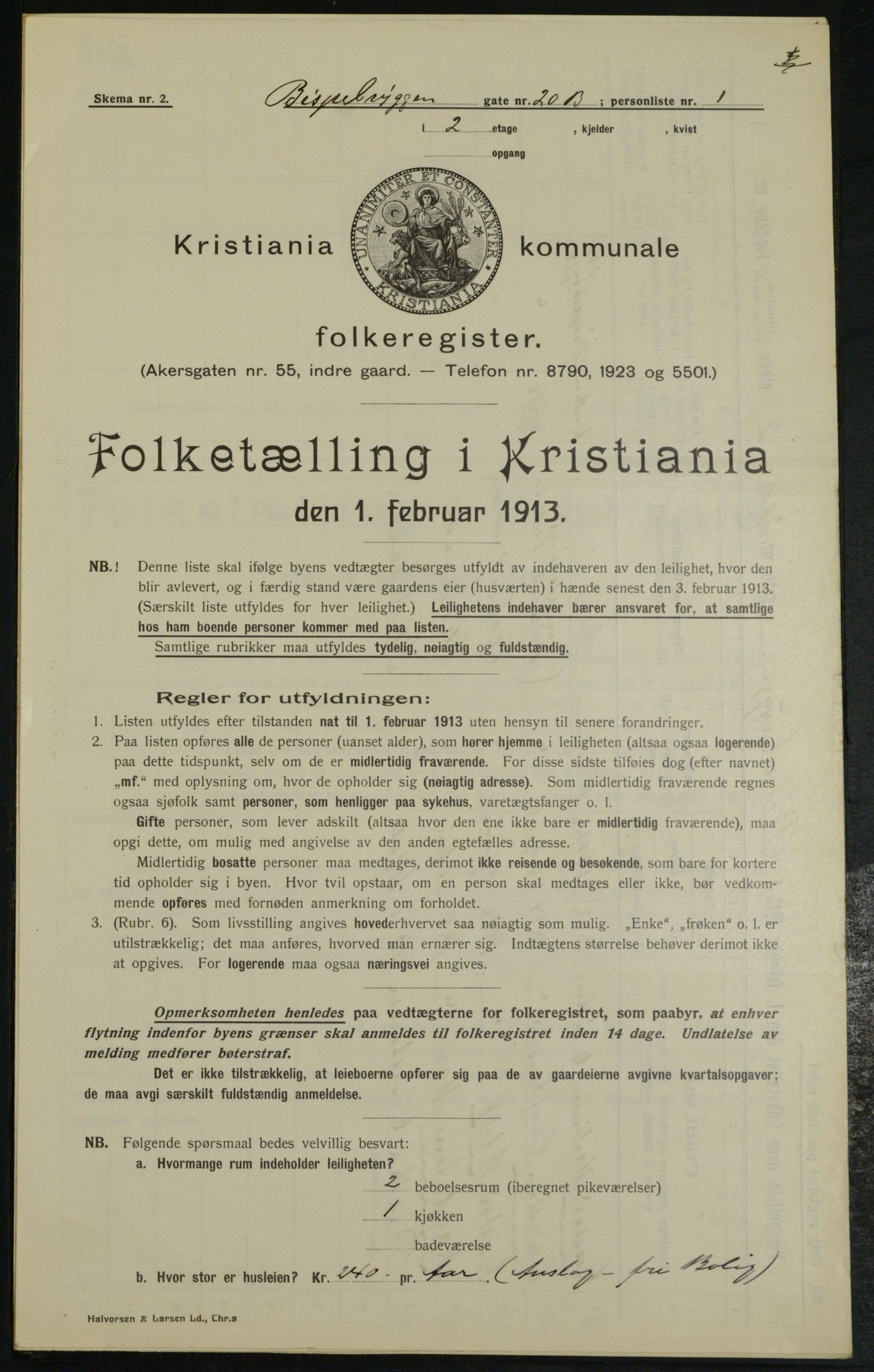 OBA, Municipal Census 1913 for Kristiania, 1913, p. 5202