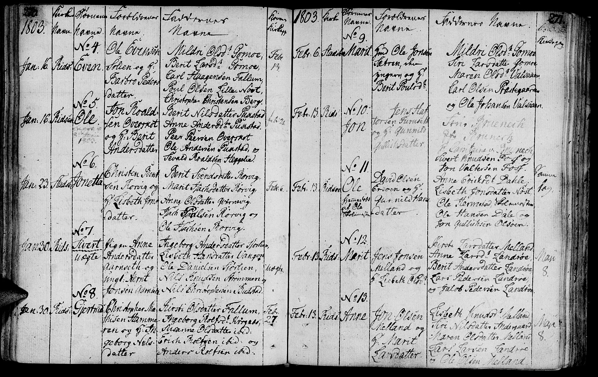 Ministerialprotokoller, klokkerbøker og fødselsregistre - Sør-Trøndelag, AV/SAT-A-1456/646/L0606: Parish register (official) no. 646A04, 1791-1805, p. 270-271