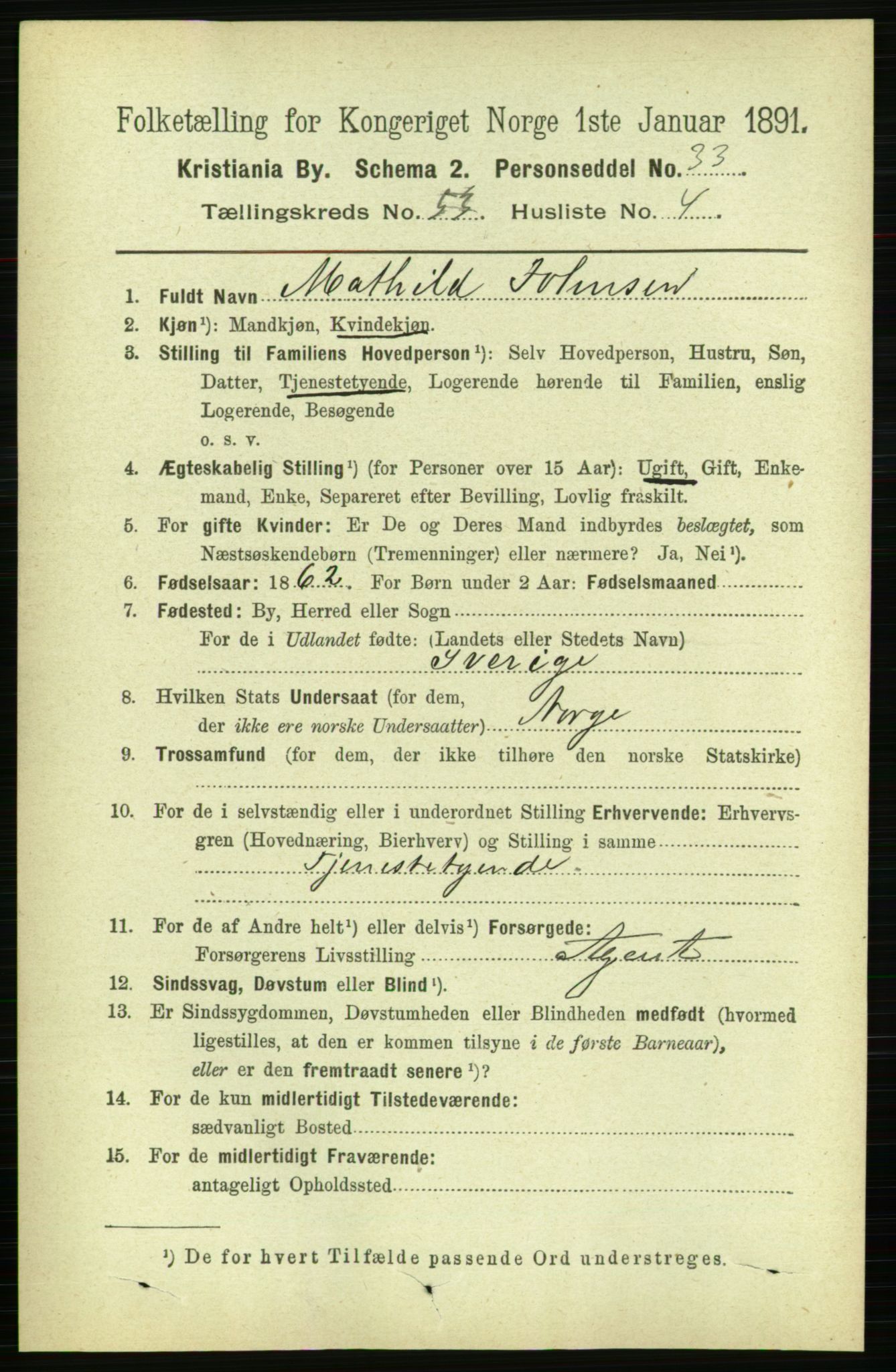 RA, 1891 census for 0301 Kristiania, 1891, p. 29916