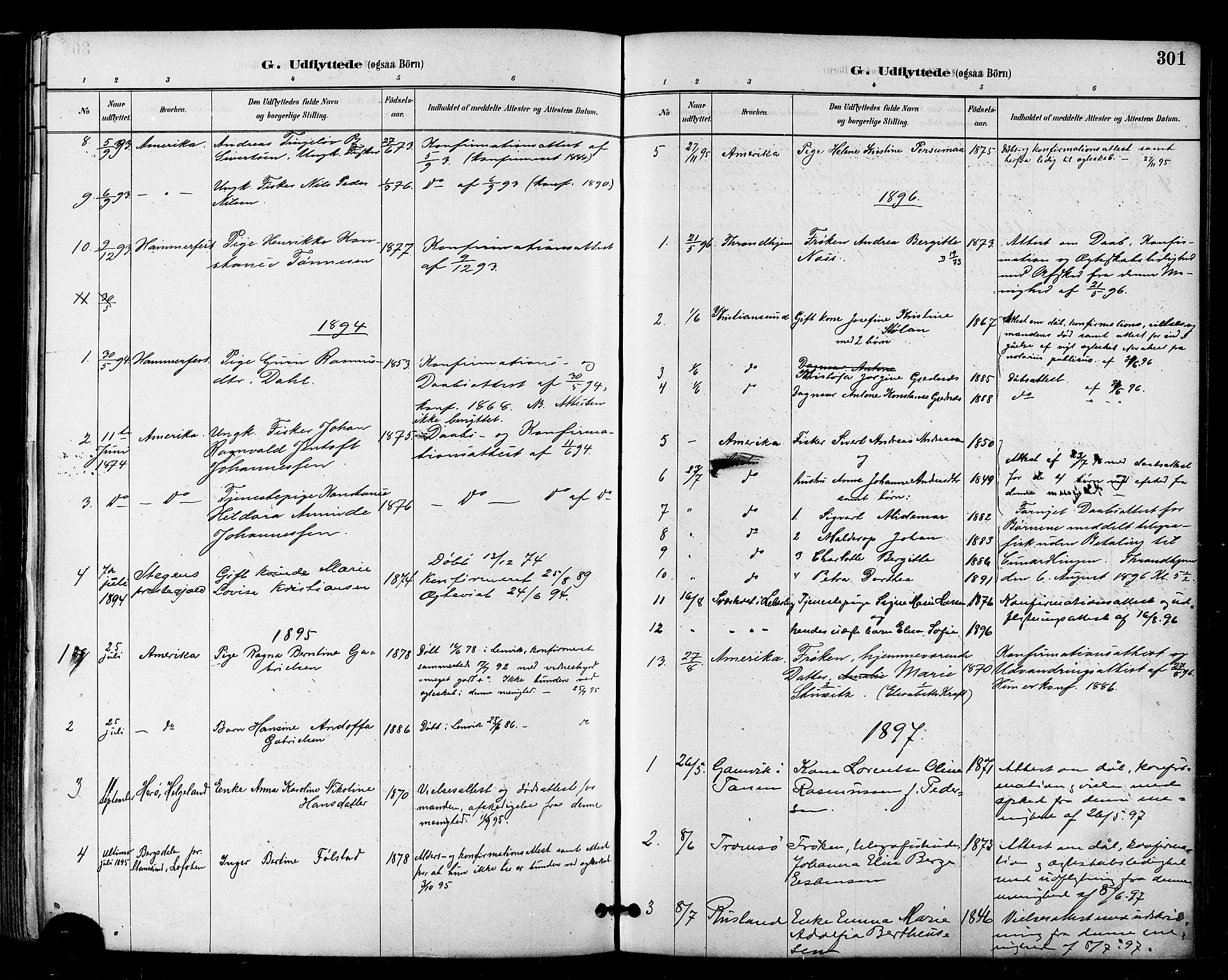 Vardø sokneprestkontor, SATØ/S-1332/H/Ha/L0007kirke: Parish register (official) no. 7, 1886-1897, p. 301