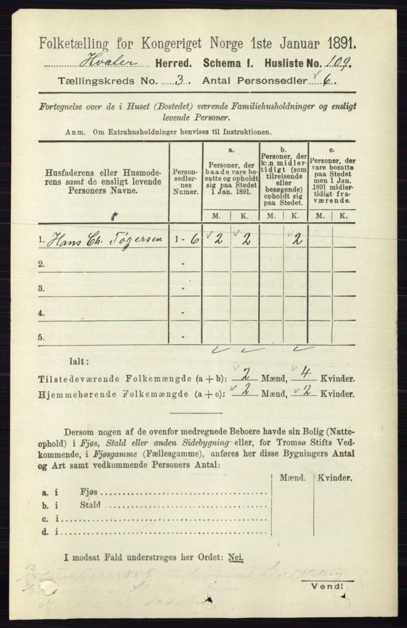RA, 1891 census for 0111 Hvaler, 1891, p. 1851