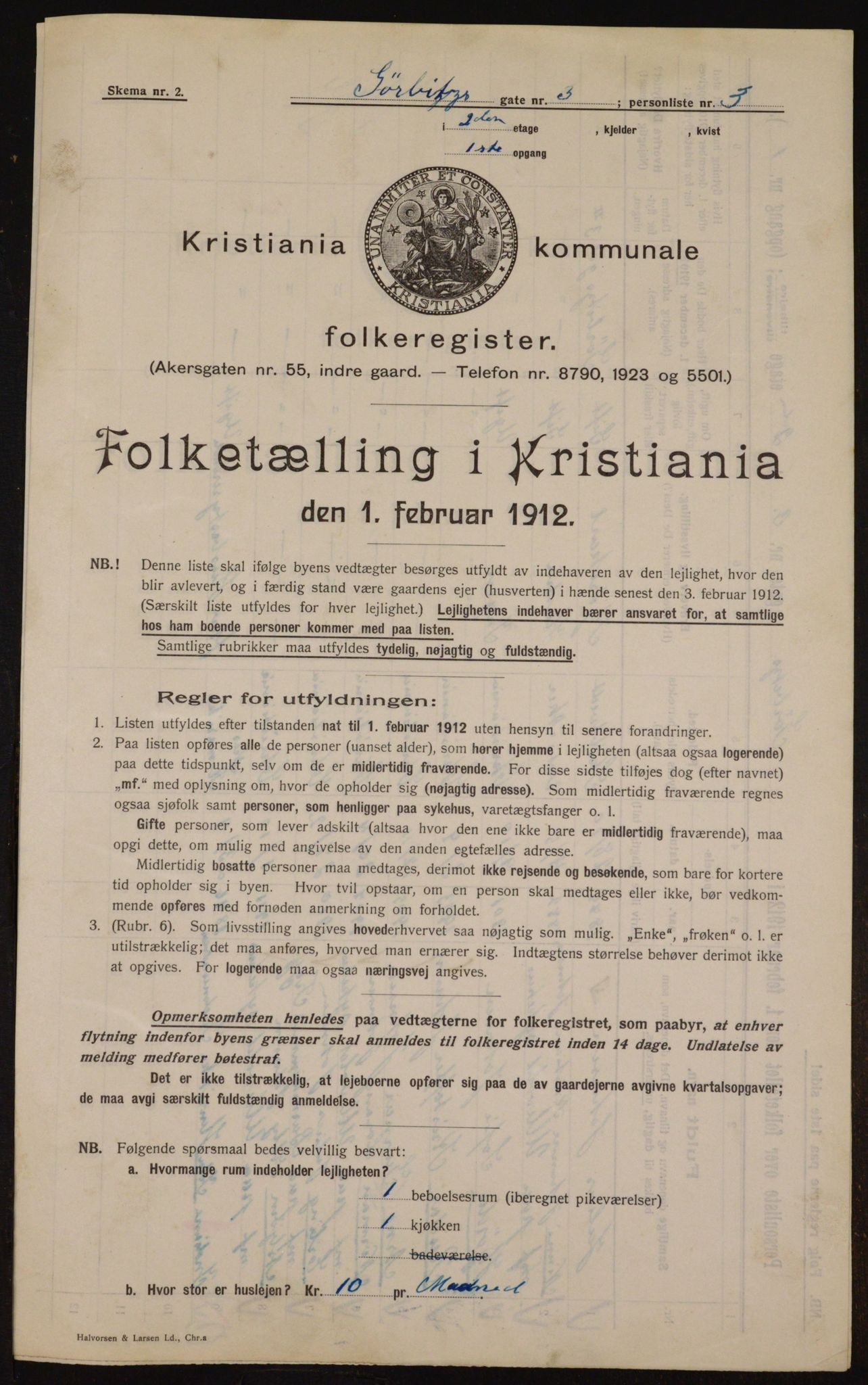 OBA, Municipal Census 1912 for Kristiania, 1912, p. 32702