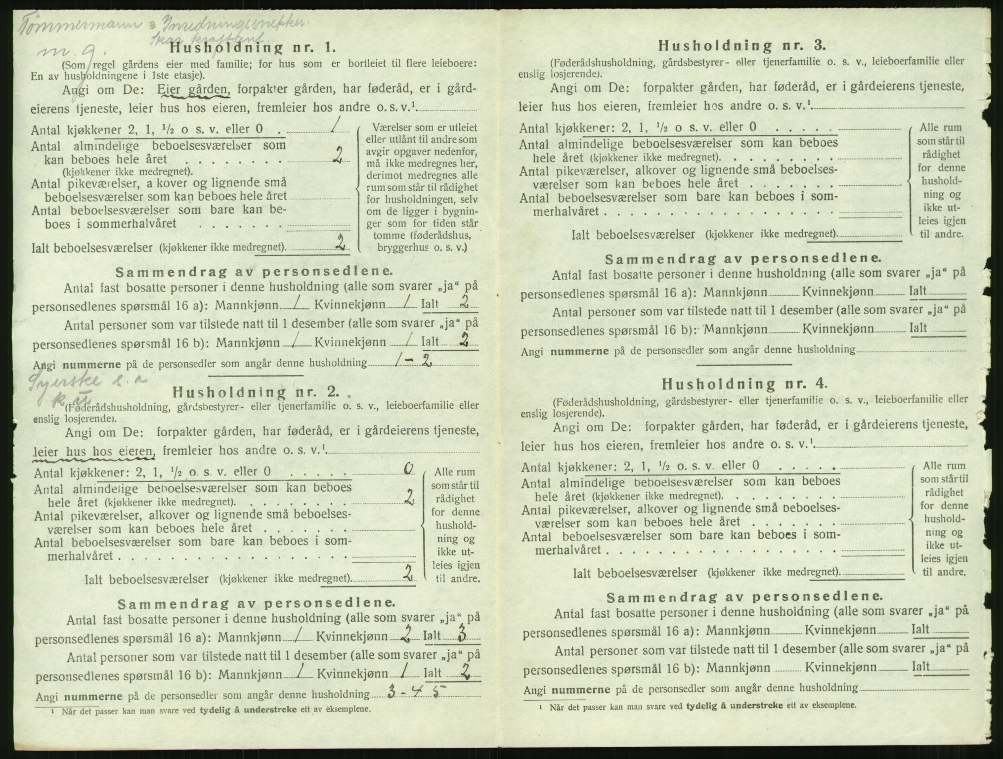 SAT, 1920 census for Tingvoll, 1920, p. 821