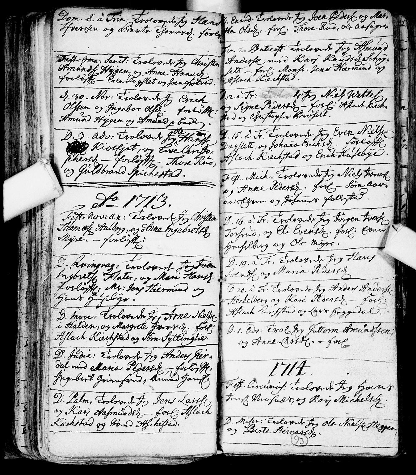 Røyken kirkebøker, AV/SAKO-A-241/F/Fa/L0001: Parish register (official) no. 1, 1701-1730, p. 93