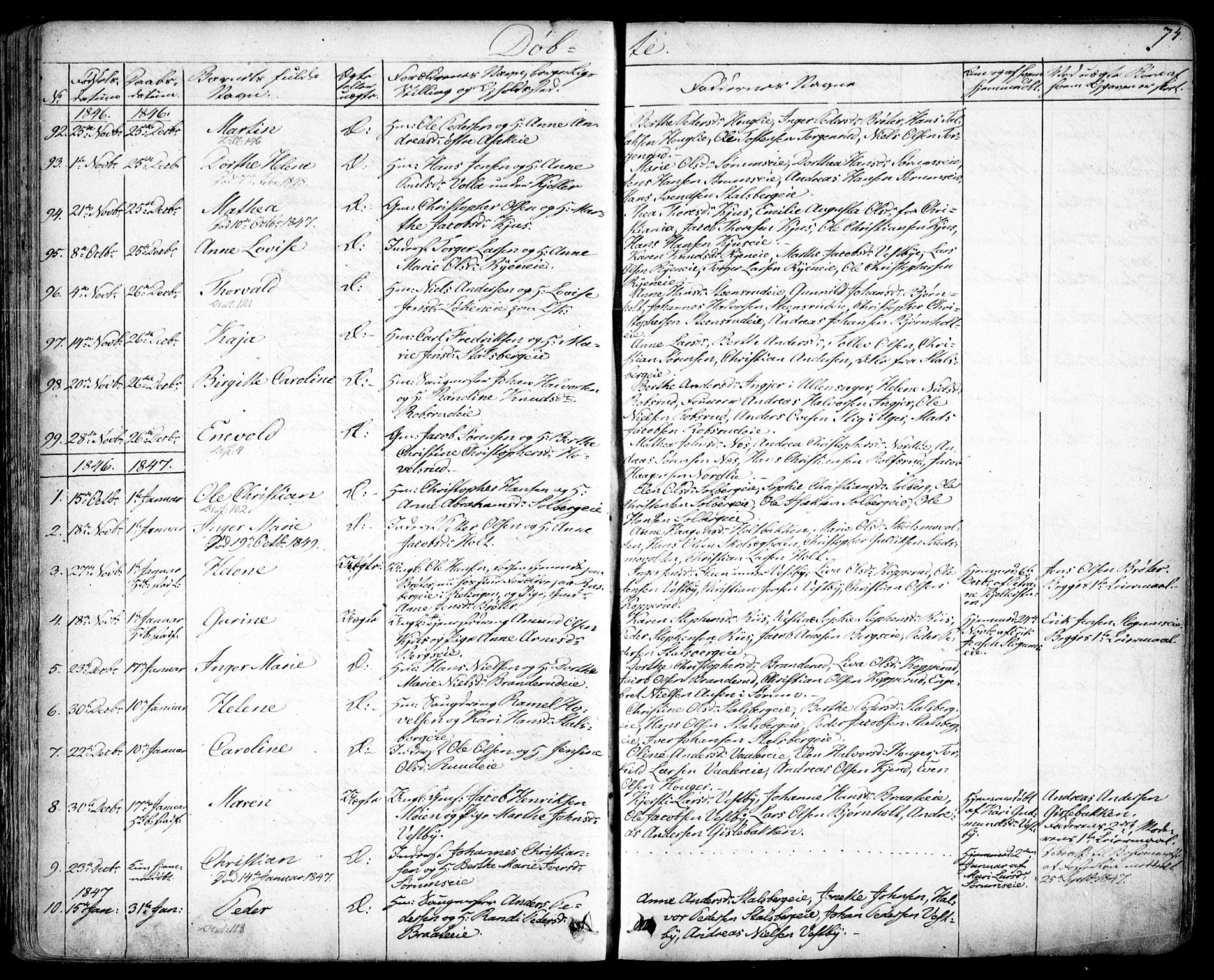Skedsmo prestekontor Kirkebøker, SAO/A-10033a/F/Fa/L0009: Parish register (official) no. I 9, 1830-1853, p. 74