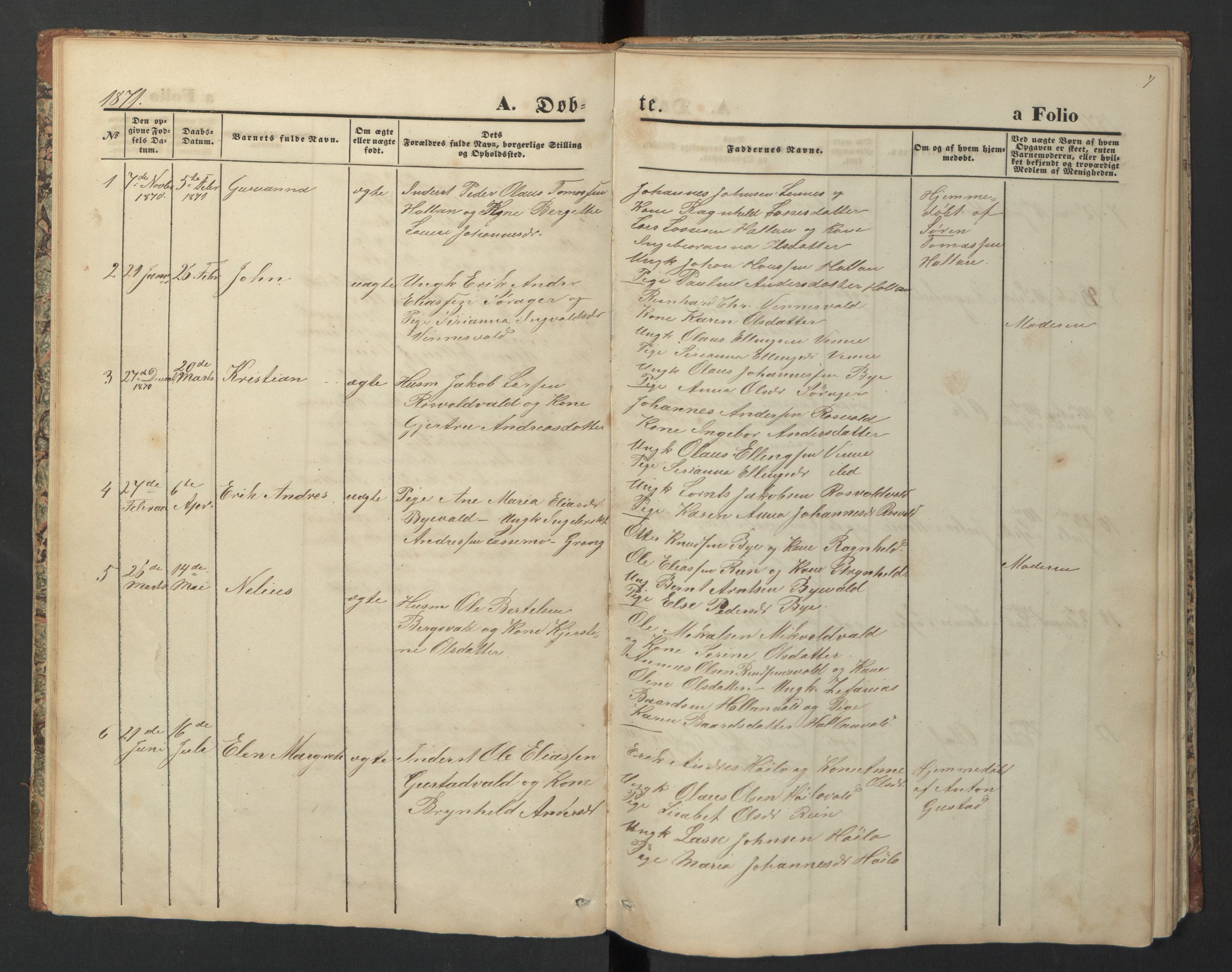 Ministerialprotokoller, klokkerbøker og fødselsregistre - Nord-Trøndelag, SAT/A-1458/726/L0271: Parish register (copy) no. 726C02, 1869-1897, p. 7