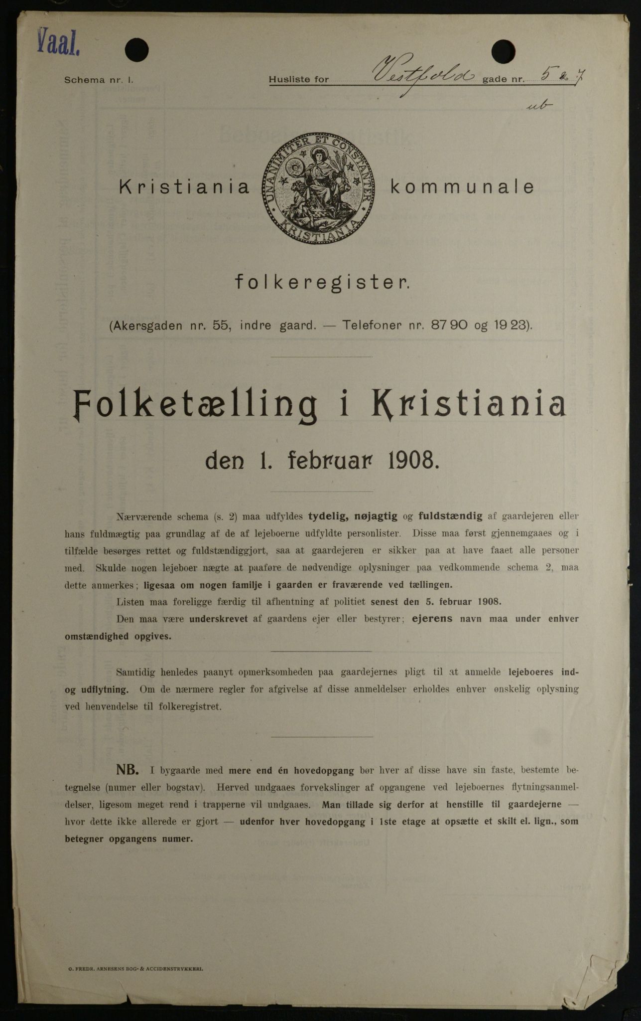 OBA, Municipal Census 1908 for Kristiania, 1908, p. 109933