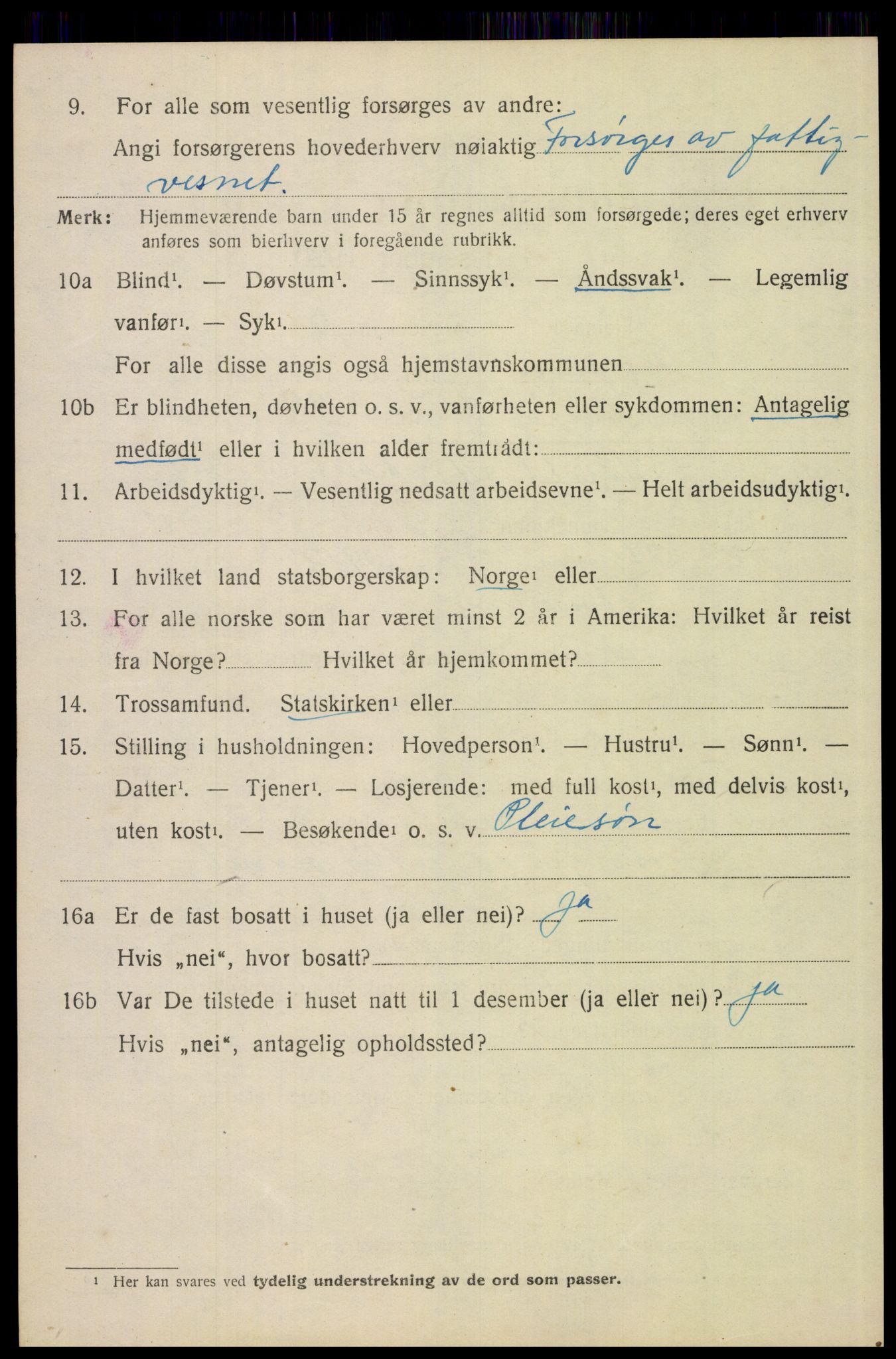 SAH, 1920 census for Elverum, 1920, p. 21187