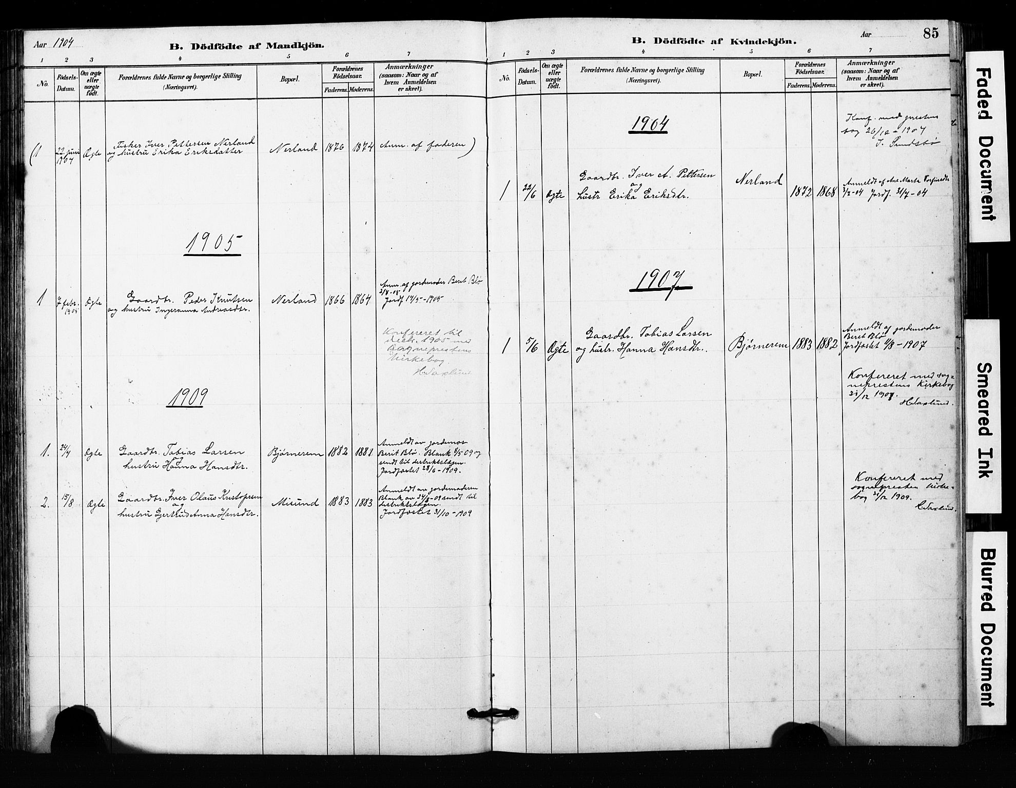 Ministerialprotokoller, klokkerbøker og fødselsregistre - Møre og Romsdal, SAT/A-1454/563/L0737: Parish register (copy) no. 563C01, 1878-1916, p. 85