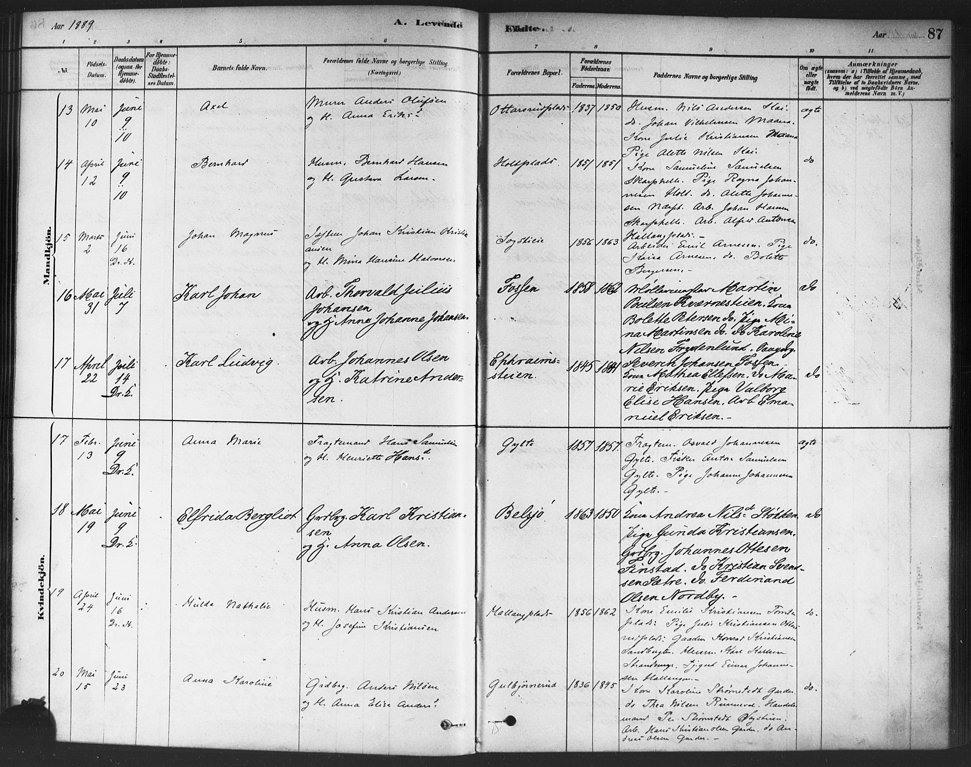 Drøbak prestekontor Kirkebøker, AV/SAO-A-10142a/F/Fc/L0002: Parish register (official) no. III 2, 1878-1891, p. 87