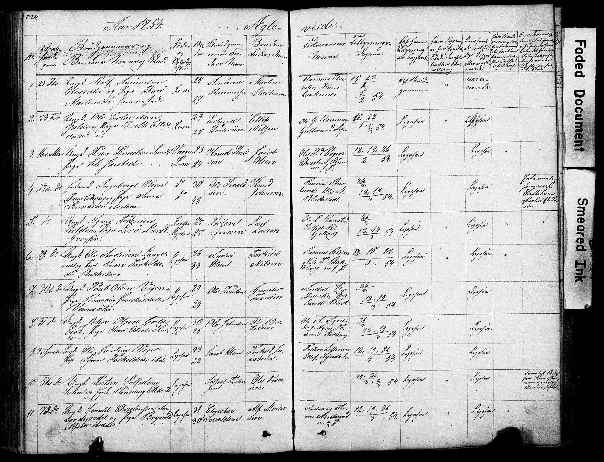 Lom prestekontor, SAH/PREST-070/L/L0012: Parish register (copy) no. 12, 1845-1873, p. 324-325