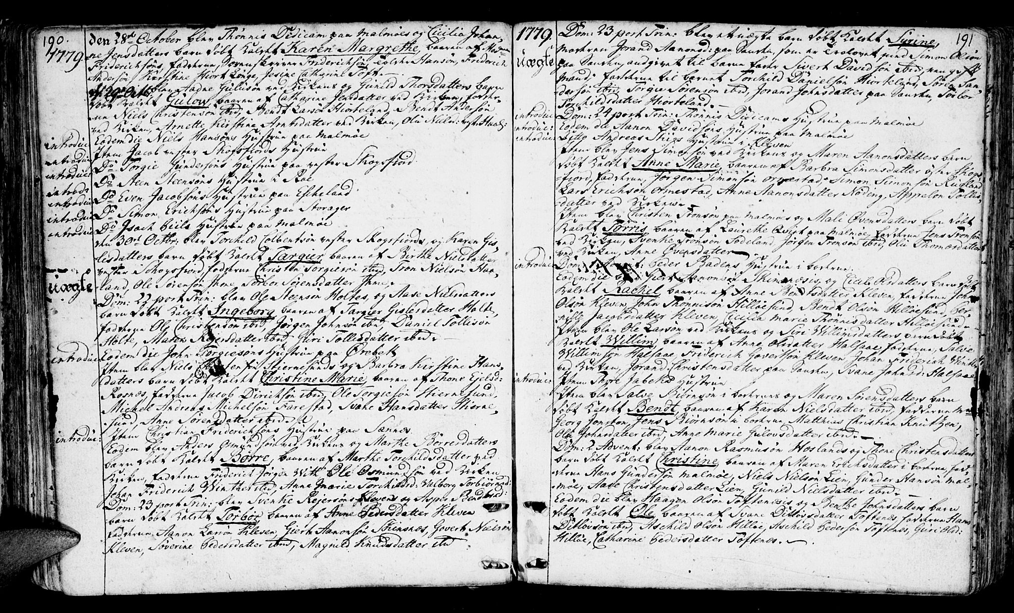 Mandal sokneprestkontor, SAK/1111-0030/F/Fa/Faa/L0003: Parish register (official) no. A 3, 1748-1794, p. 190-191