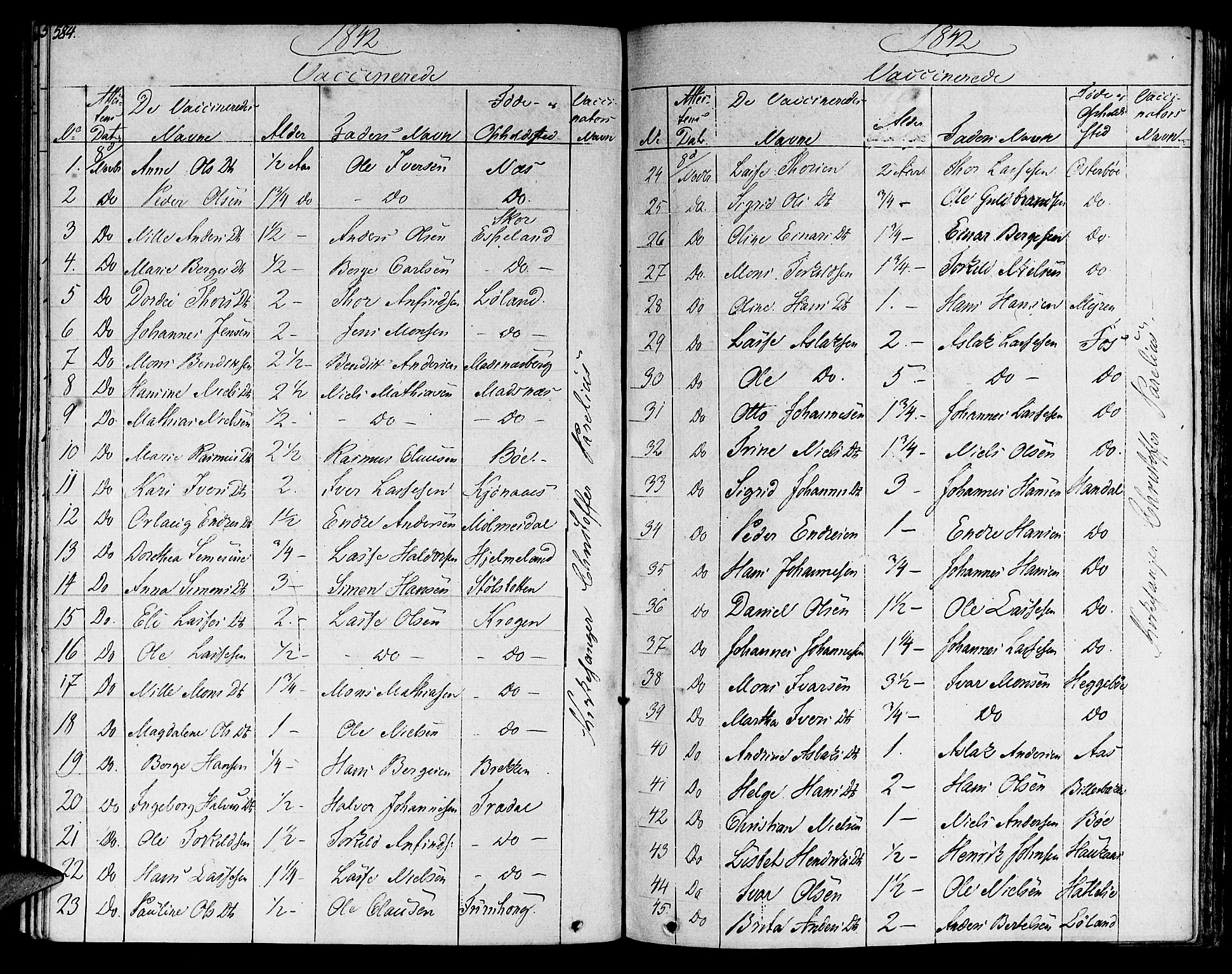 Lavik sokneprestembete, AV/SAB-A-80901: Parish register (official) no. A 2II, 1821-1842, p. 584