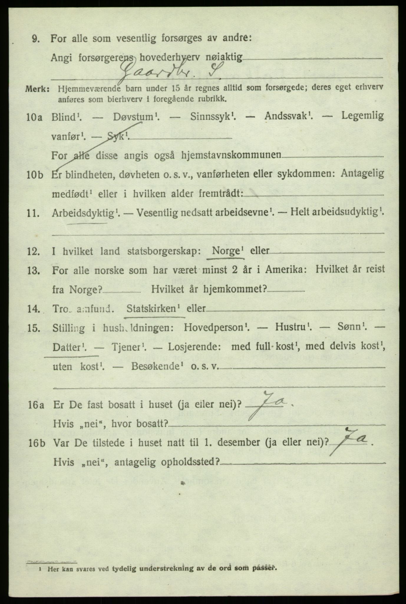 SAB, 1920 census for Os, 1920, p. 8769