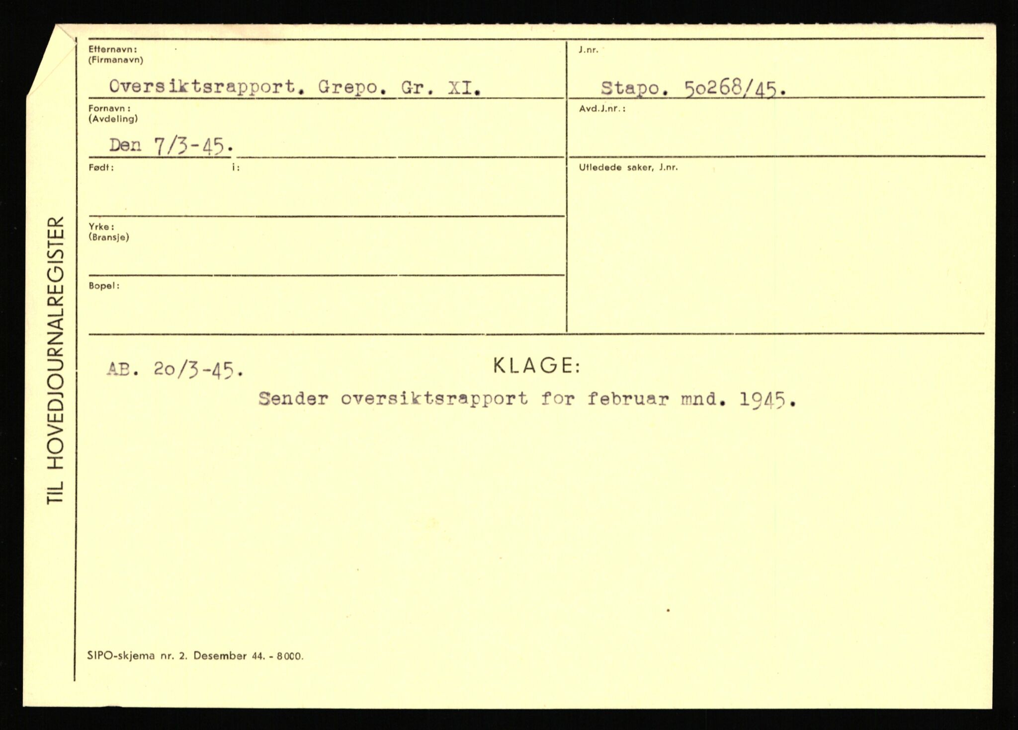 Statspolitiet - Hovedkontoret / Osloavdelingen, AV/RA-S-1329/C/Ca/L0012: Oanæs - Quistgaard	, 1943-1945, p. 2824