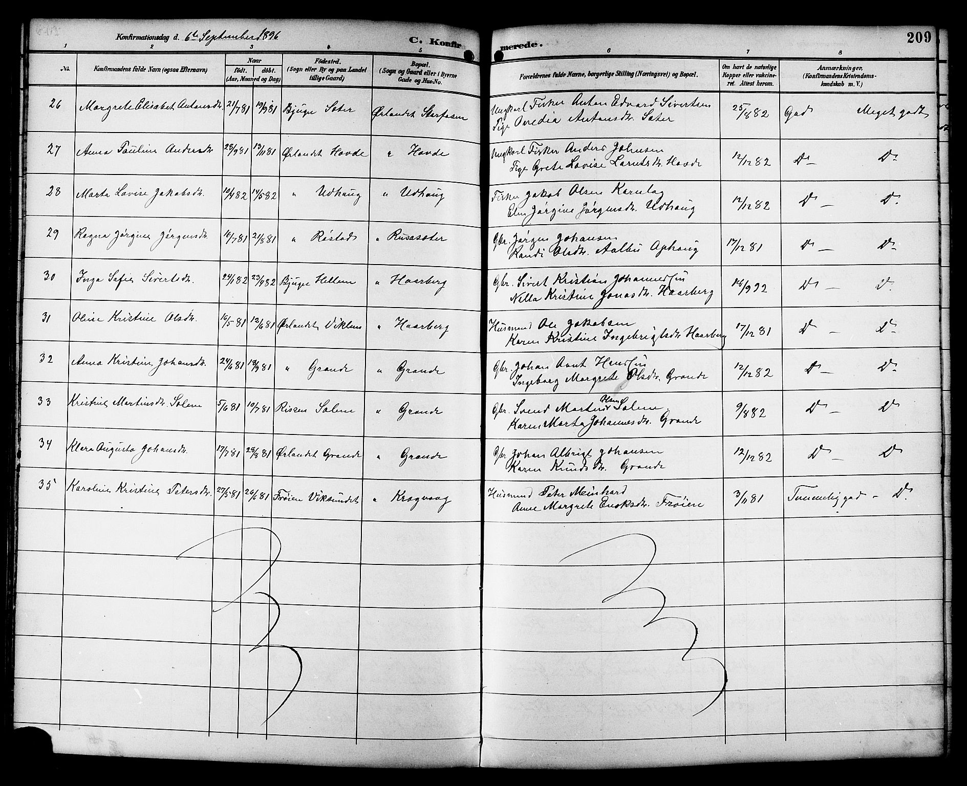 Ministerialprotokoller, klokkerbøker og fødselsregistre - Sør-Trøndelag, SAT/A-1456/659/L0746: Parish register (copy) no. 659C03, 1893-1912, p. 209