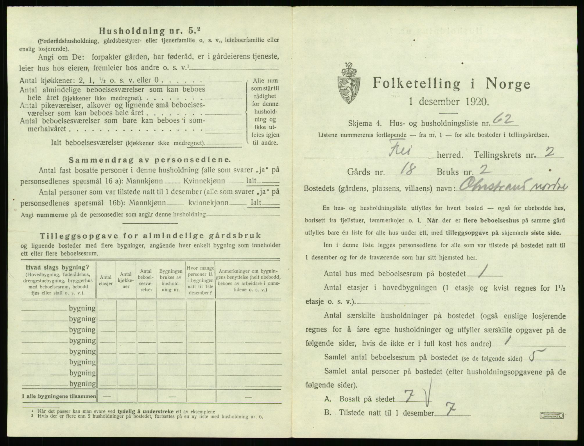 SAT, 1920 census for Frei, 1920, p. 251