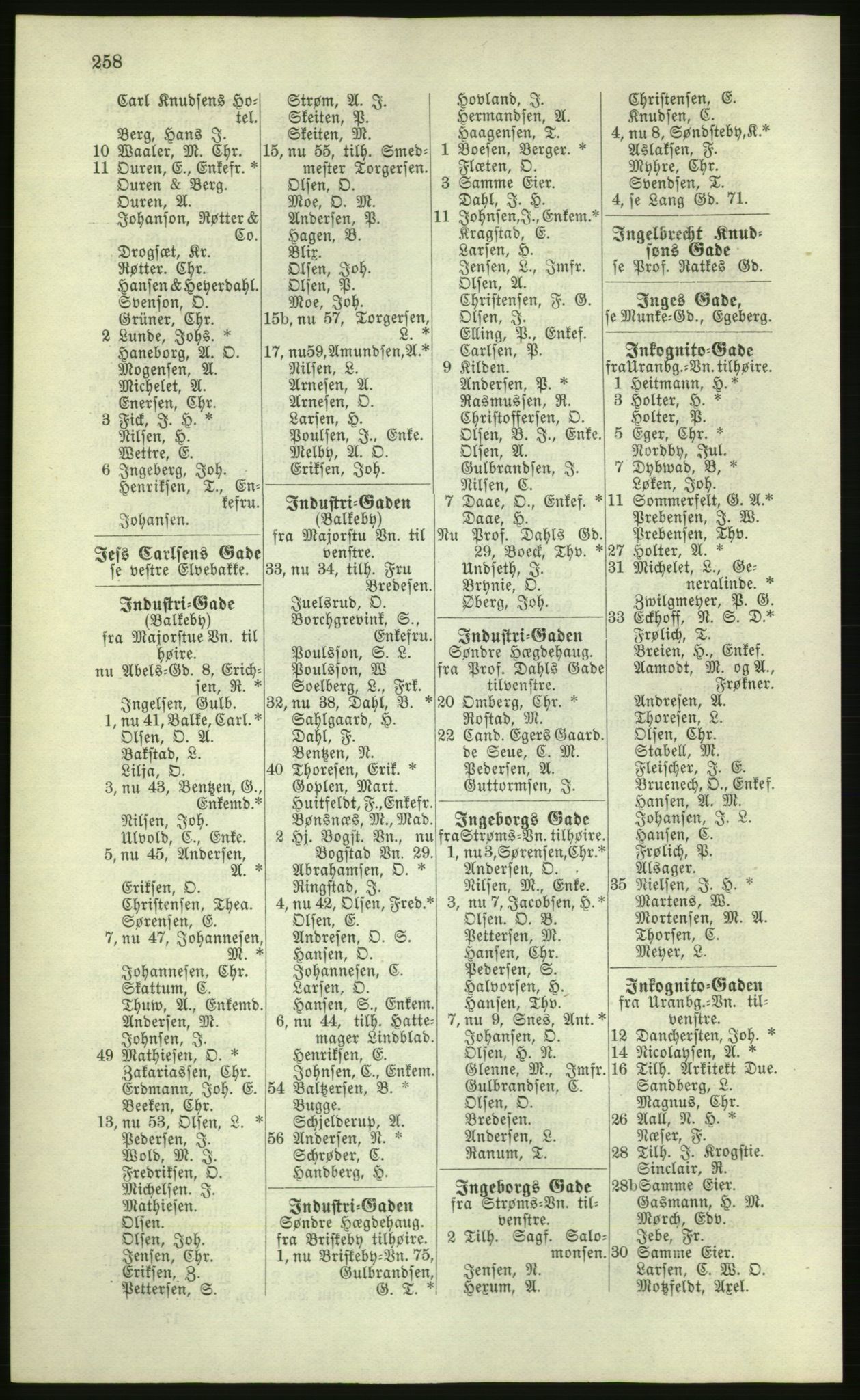 Kristiania/Oslo adressebok, PUBL/-, 1881, p. 258