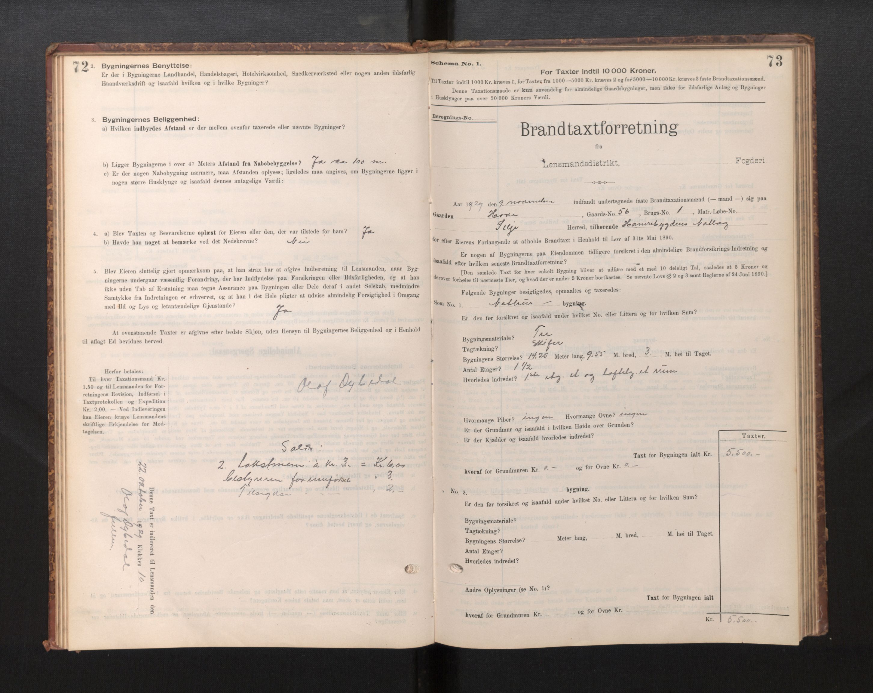 Lensmannen i Selje, AV/SAB-A-29701/0012/L0003: Branntakstprotokoll, skjematakst, 1895-1929, p. 72-73