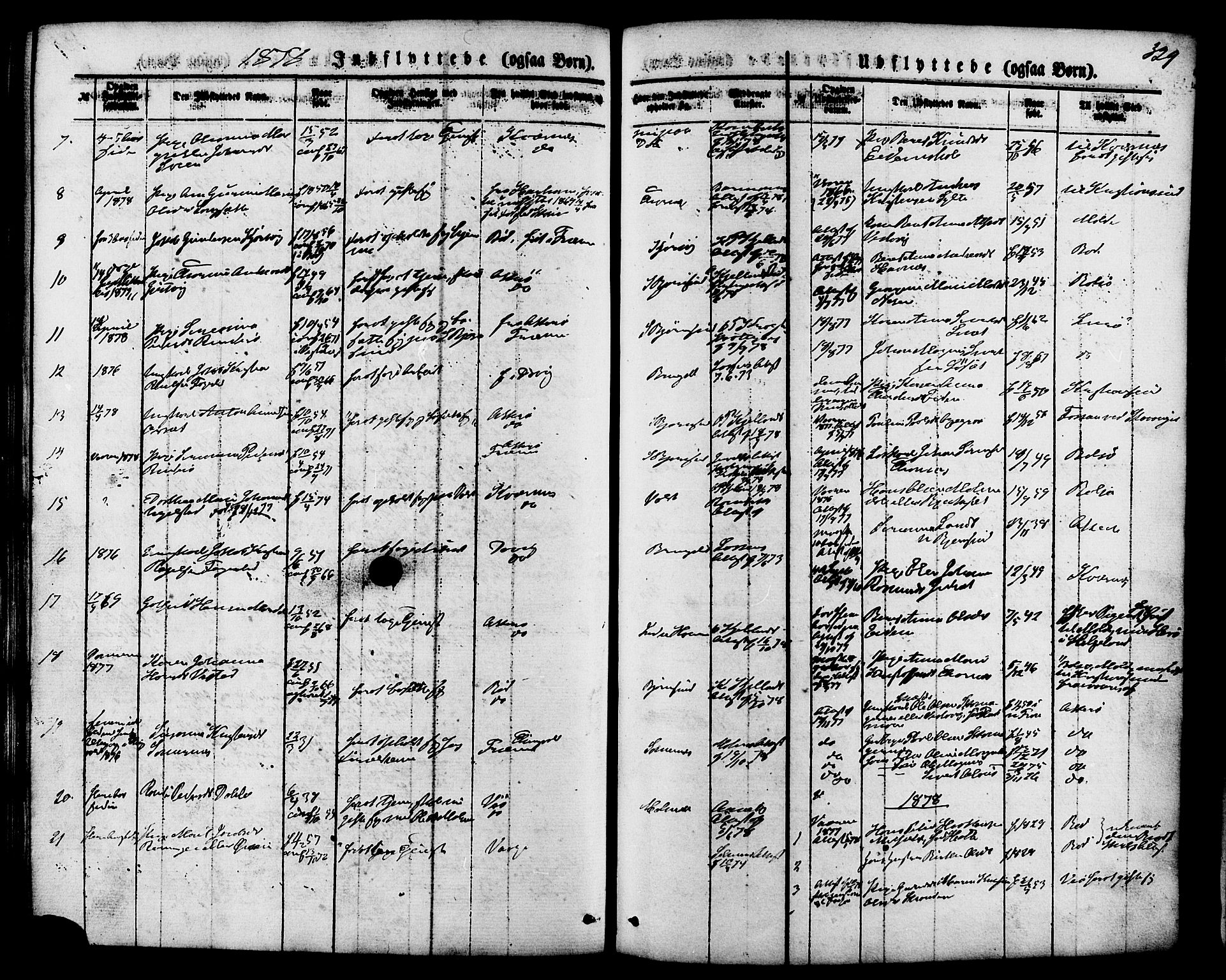 Ministerialprotokoller, klokkerbøker og fødselsregistre - Møre og Romsdal, SAT/A-1454/565/L0749: Parish register (official) no. 565A03, 1871-1886, p. 329