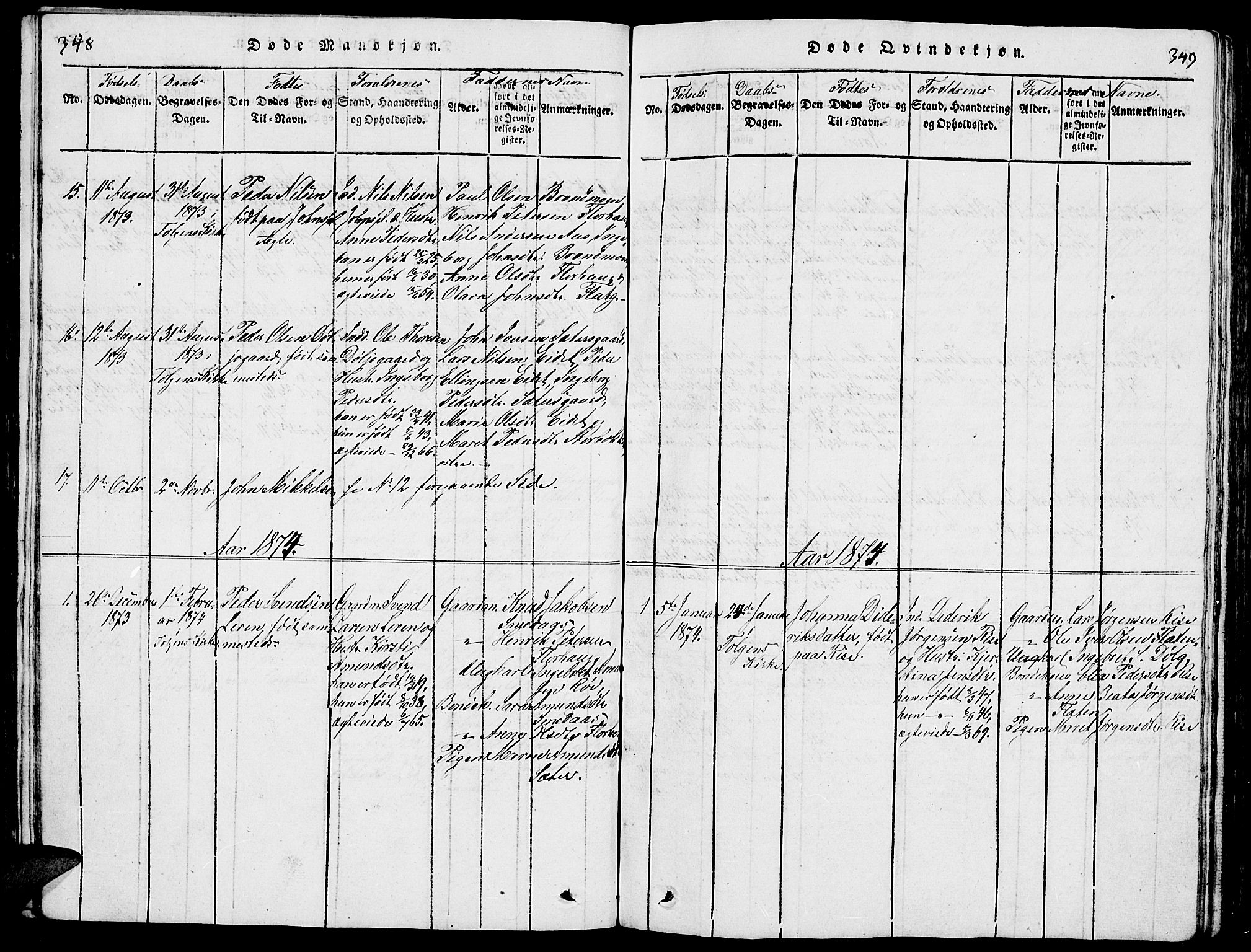 Tolga prestekontor, AV/SAH-PREST-062/L/L0001: Parish register (copy) no. 1, 1814-1877, p. 348-349