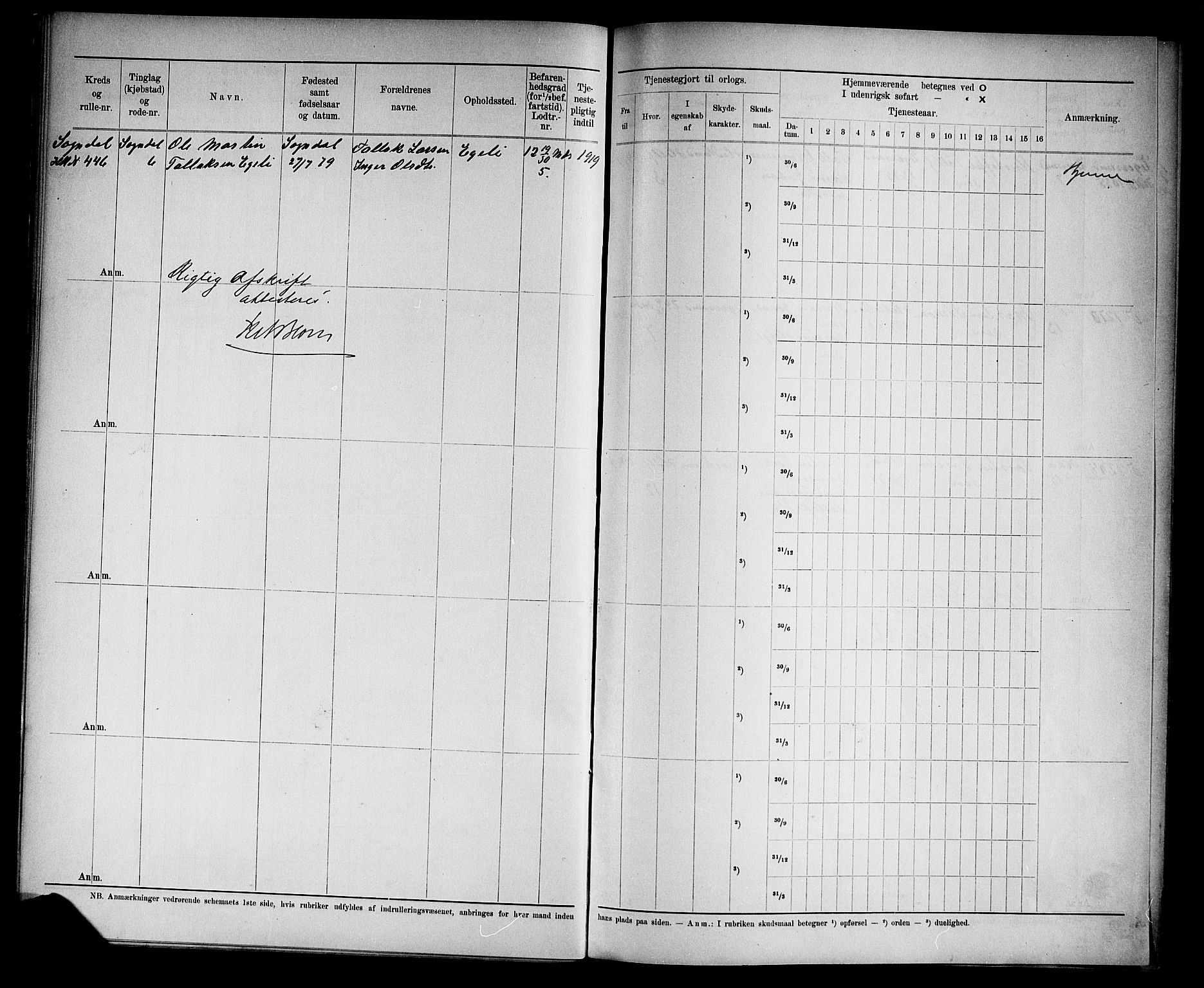 Kristiansand mønstringskrets, SAK/2031-0015/F/Fd/L0005: Rulle sjøvernepliktige, C-5, 1903, p. 15