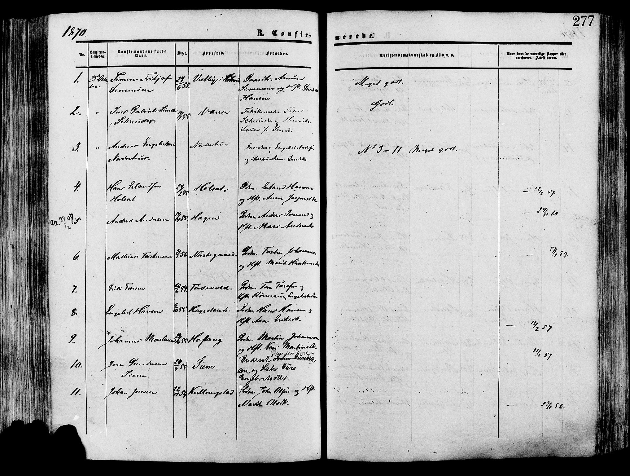 Lesja prestekontor, SAH/PREST-068/H/Ha/Haa/L0008: Parish register (official) no. 8, 1854-1880, p. 277