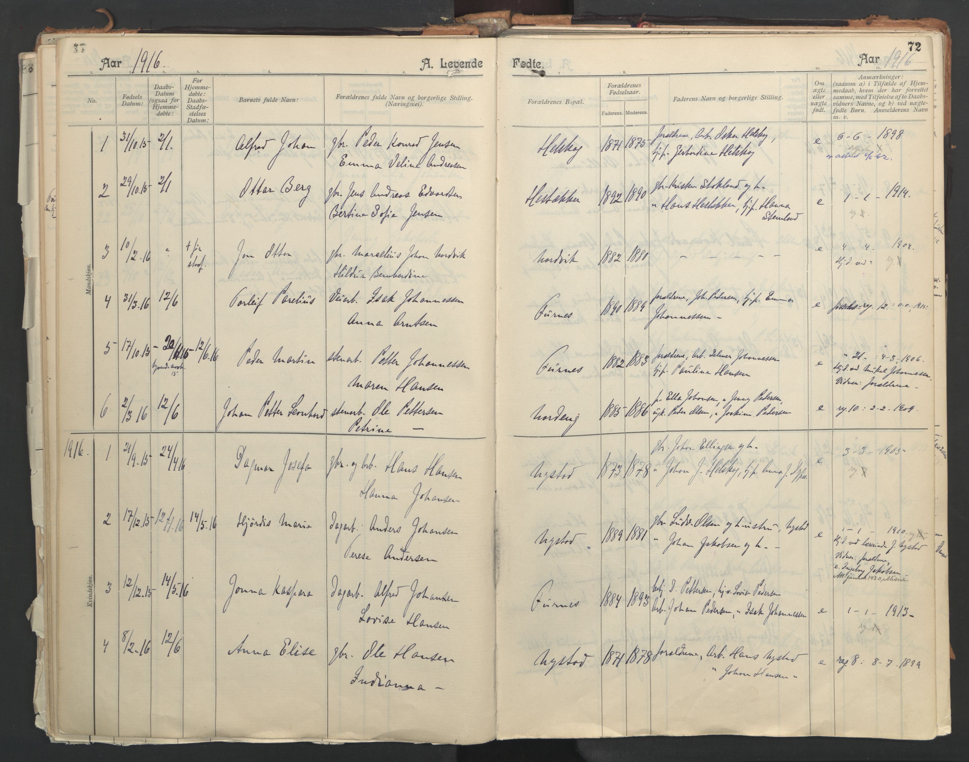 Ministerialprotokoller, klokkerbøker og fødselsregistre - Nordland, AV/SAT-A-1459/851/L0724: Parish register (official) no. 851A01, 1901-1922, p. 72