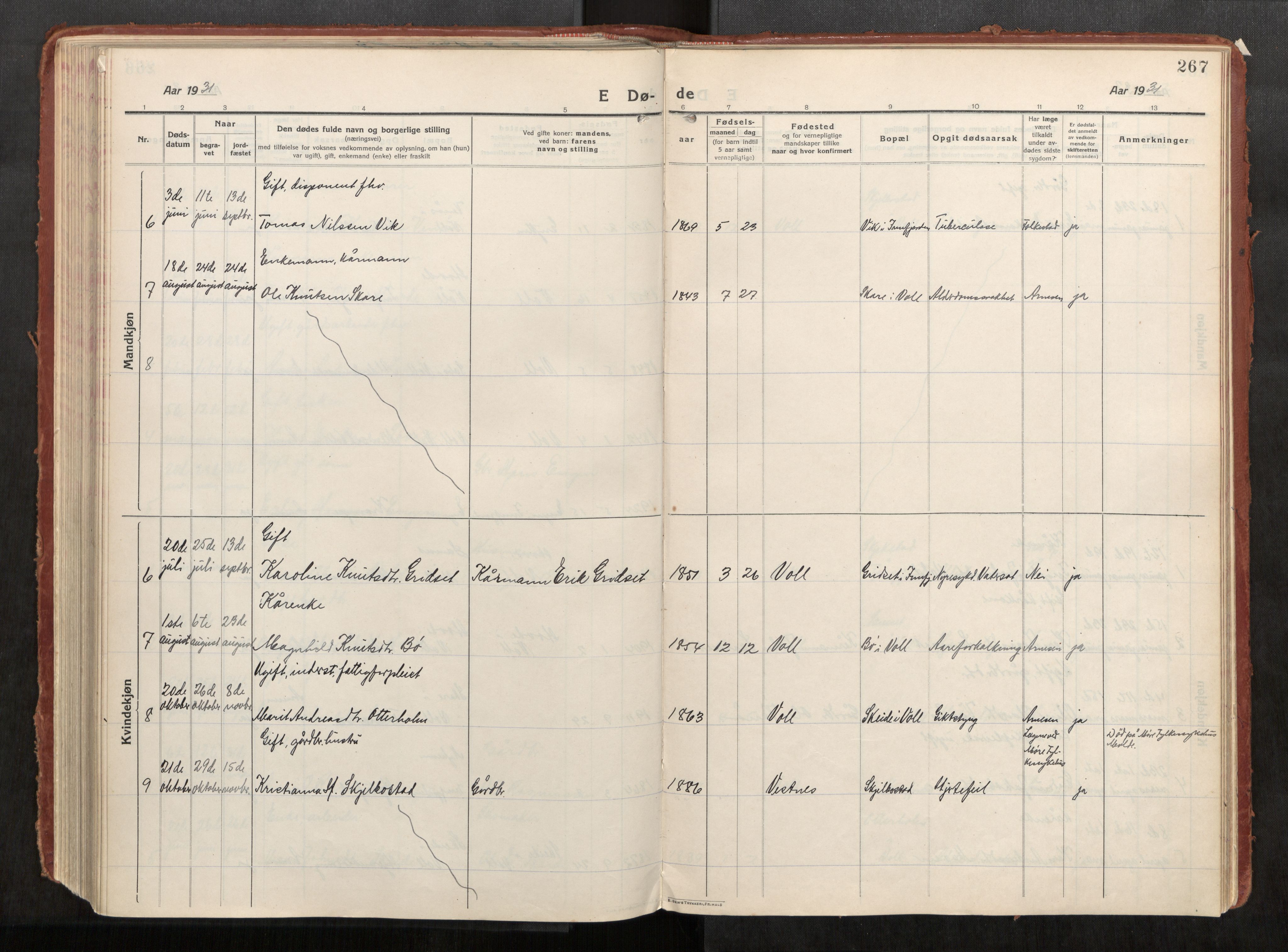 Eid sokneprestkontor, AV/SAT-A-1254: Parish register (official) no. 543A04, 1916-1956, p. 267