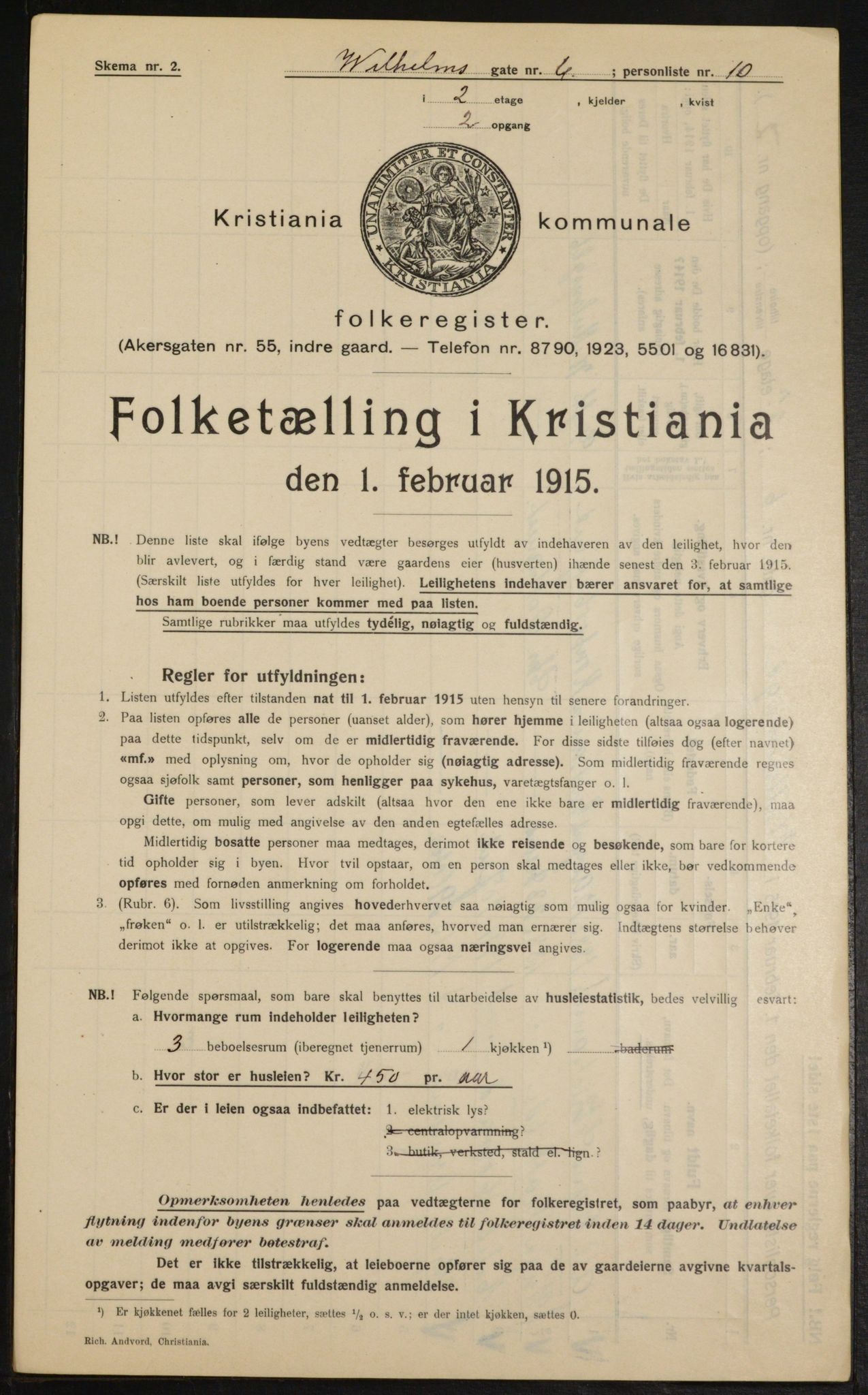 OBA, Municipal Census 1915 for Kristiania, 1915, p. 128834