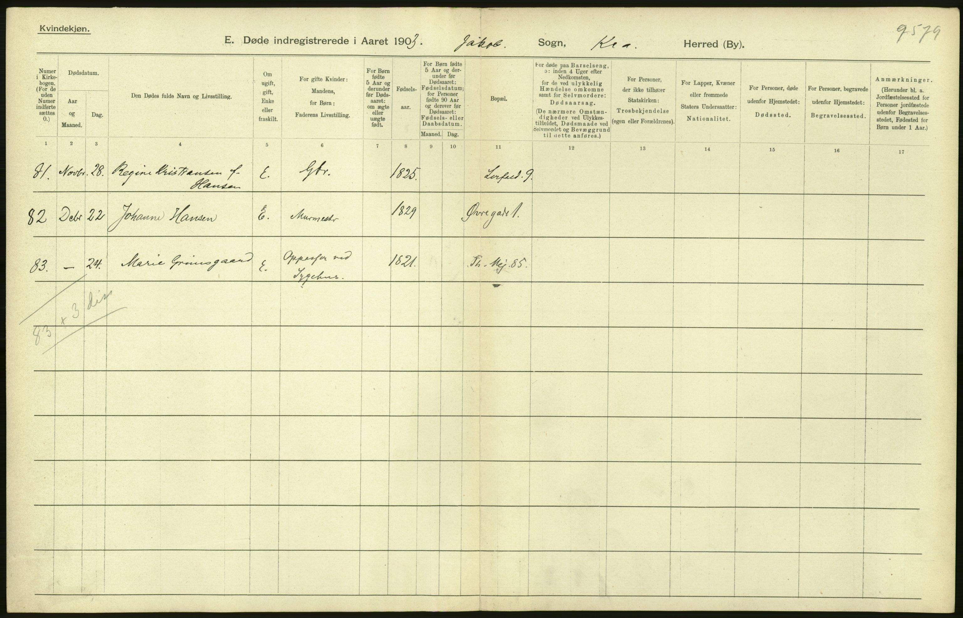 Statistisk sentralbyrå, Sosiodemografiske emner, Befolkning, AV/RA-S-2228/D/Df/Dfa/Dfaa/L0004: Kristiania: Gifte, døde, 1903, p. 228