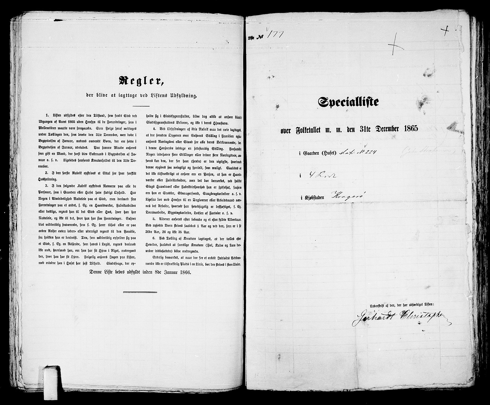 RA, 1865 census for Kragerø/Kragerø, 1865, p. 364